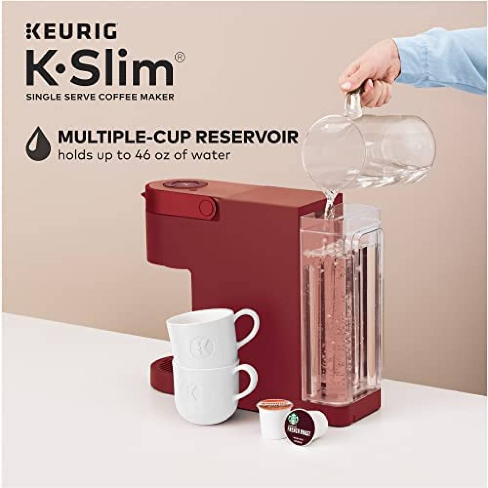 Cafetera Keurig K-Slim K-Cup Pod 1 Taza -Rojo