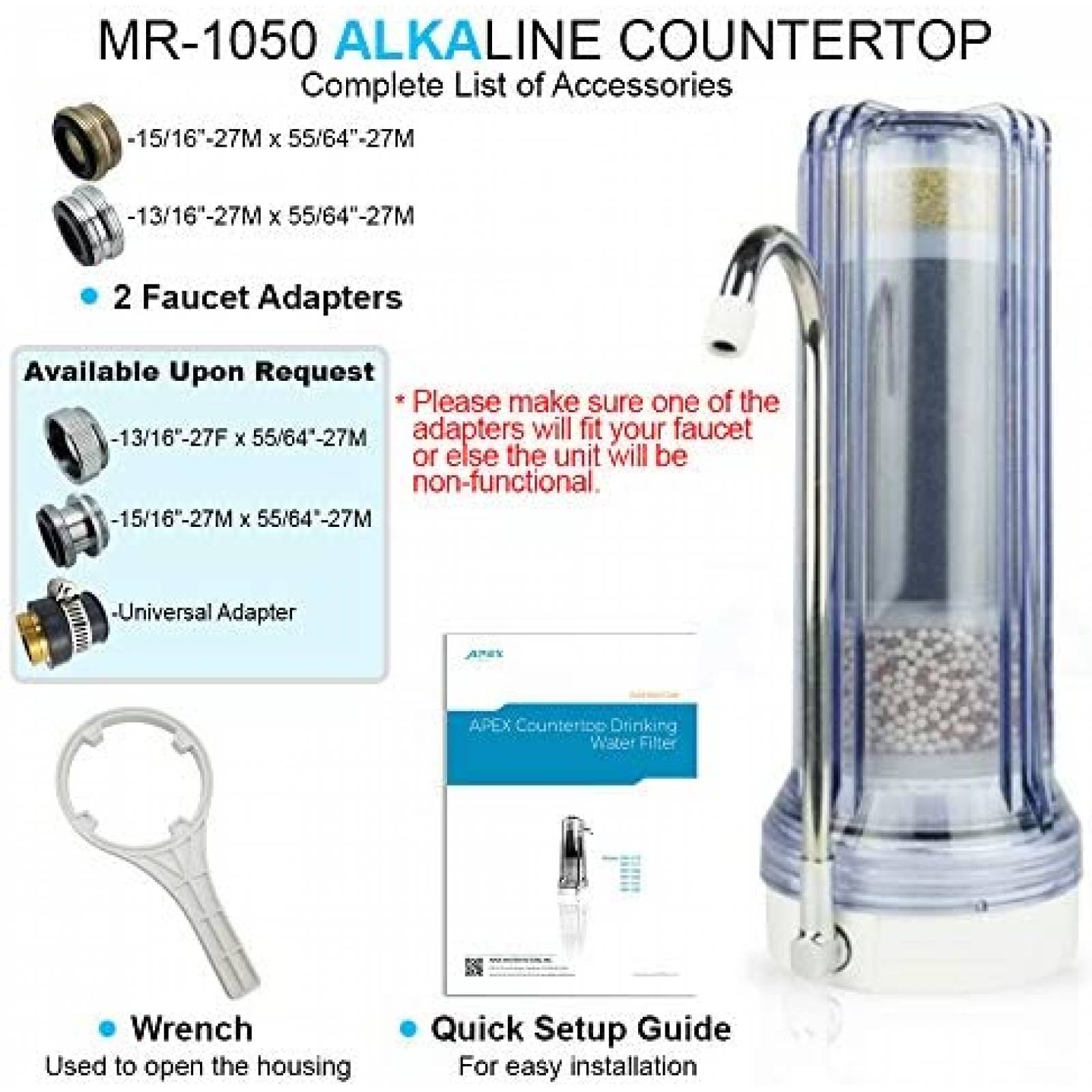 Filtro Agua Apex MR-1050 5 fases Mineral pH Alcalino -Blanco