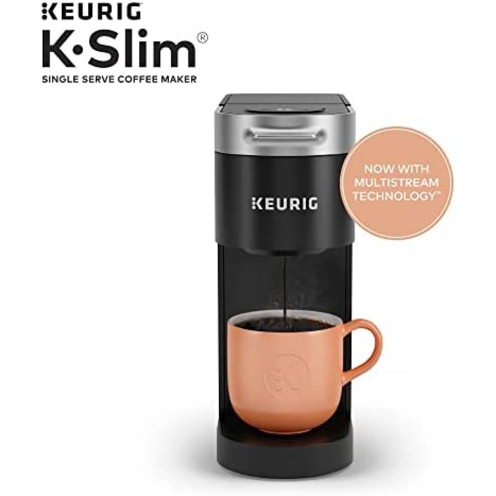 Cafetera Keurig K-Slim K-Cup Pod 1 Taza -Negro