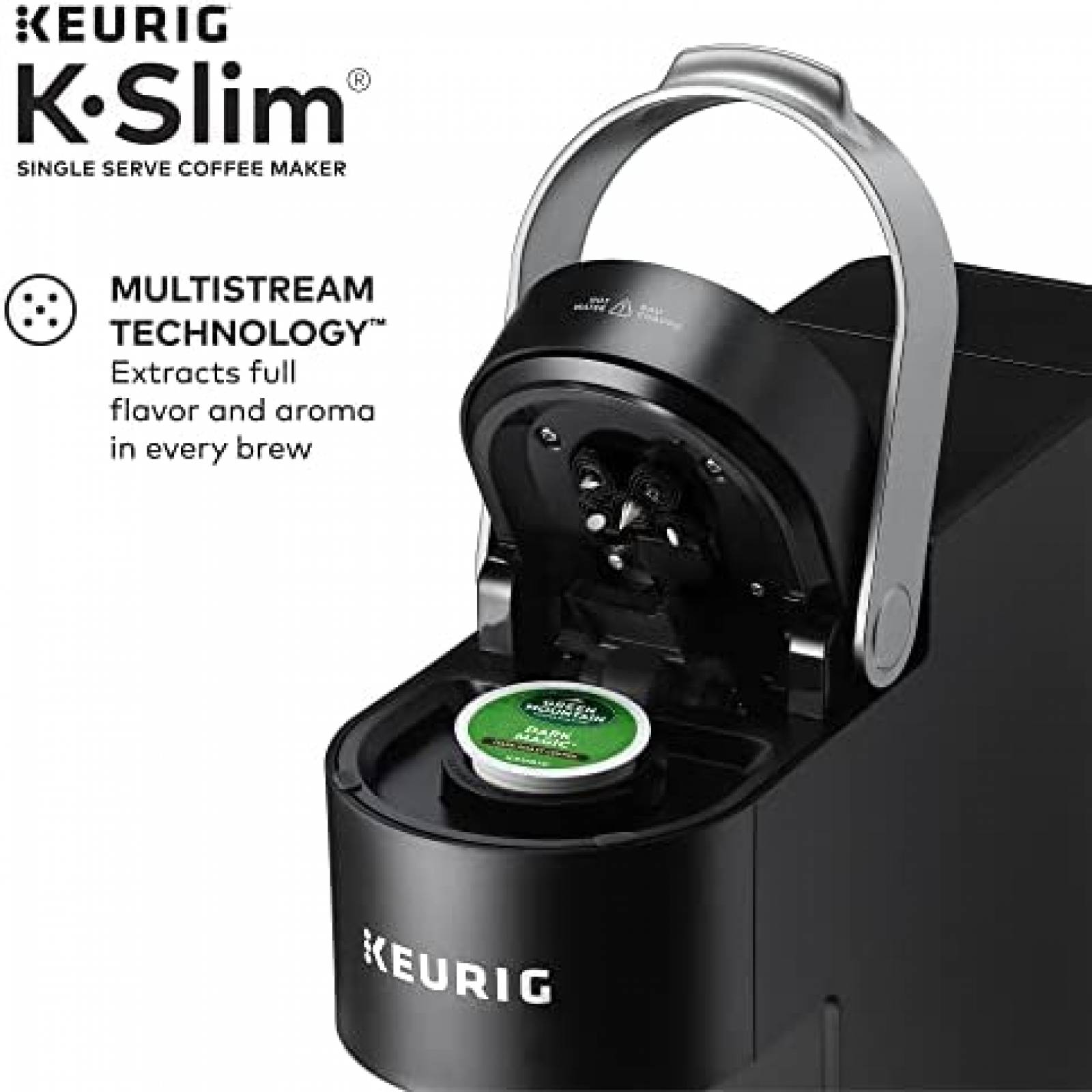 Cafetera Keurig K-Slim K-Cup Pod 1 Taza -Negro