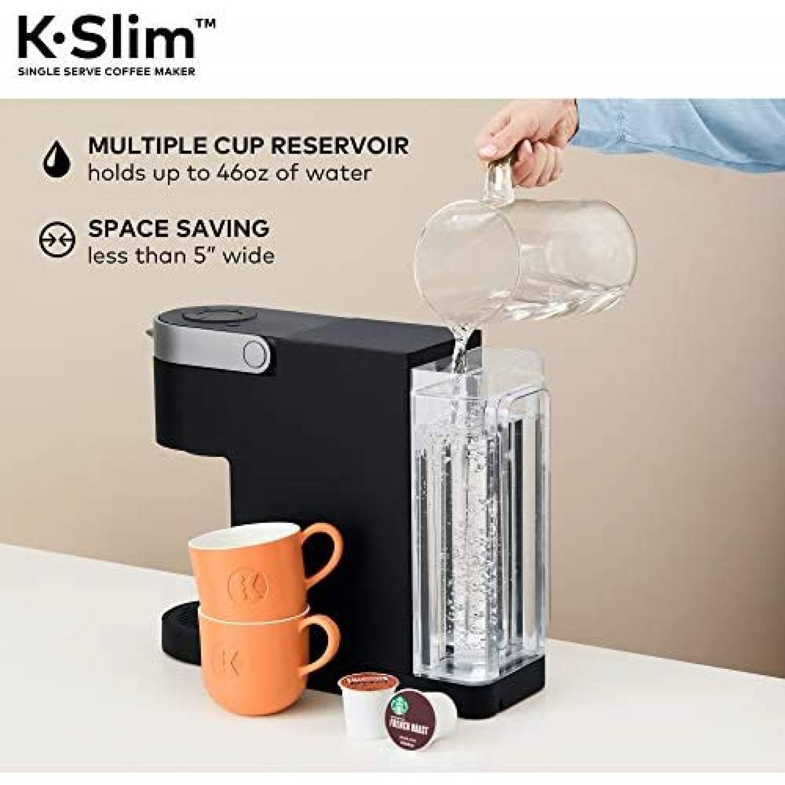 Cafetera Keurig K-Slim K-Cup Pod 1 Taza -Negro