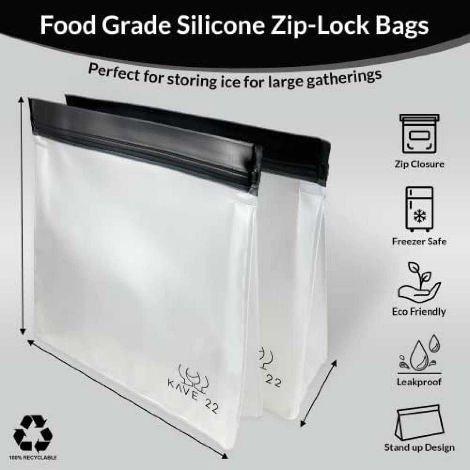 Molde para Hielos KAVE 22 Esfera y Diamante Transparente