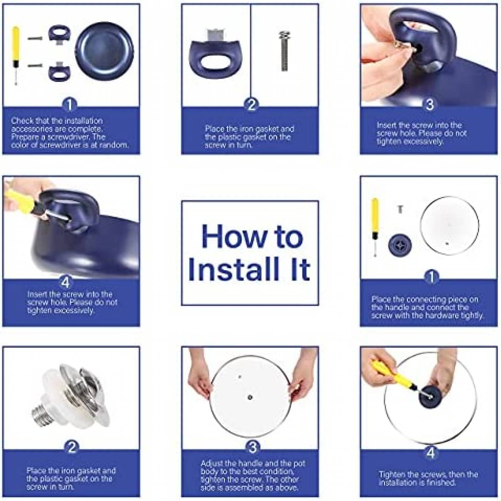 Juego de Ollas y Sartenes Clockitchen 6 pcs Aluminio -Azul