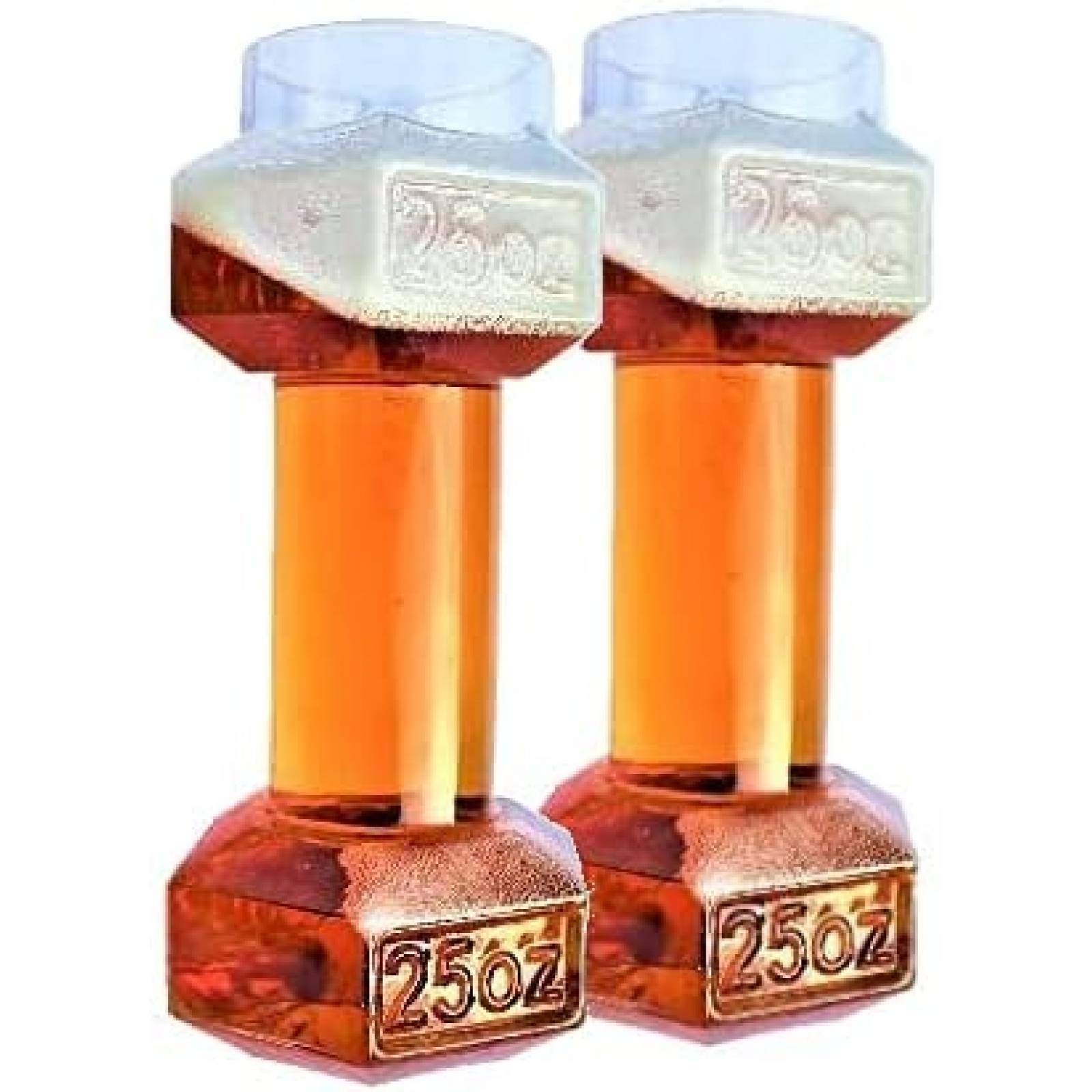 2 Vasos de Cerveza Gemsho Glass de Mancuernas Gigantes -Cafe