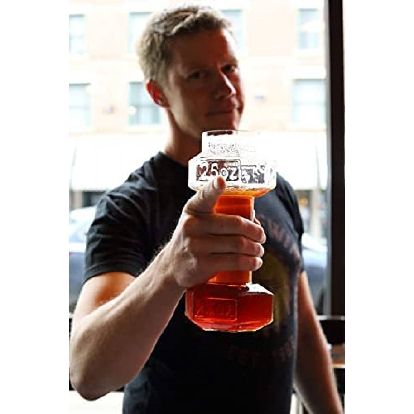 2 Vasos de Cerveza Gemsho Glass de Mancuernas Gigantes -Cafe