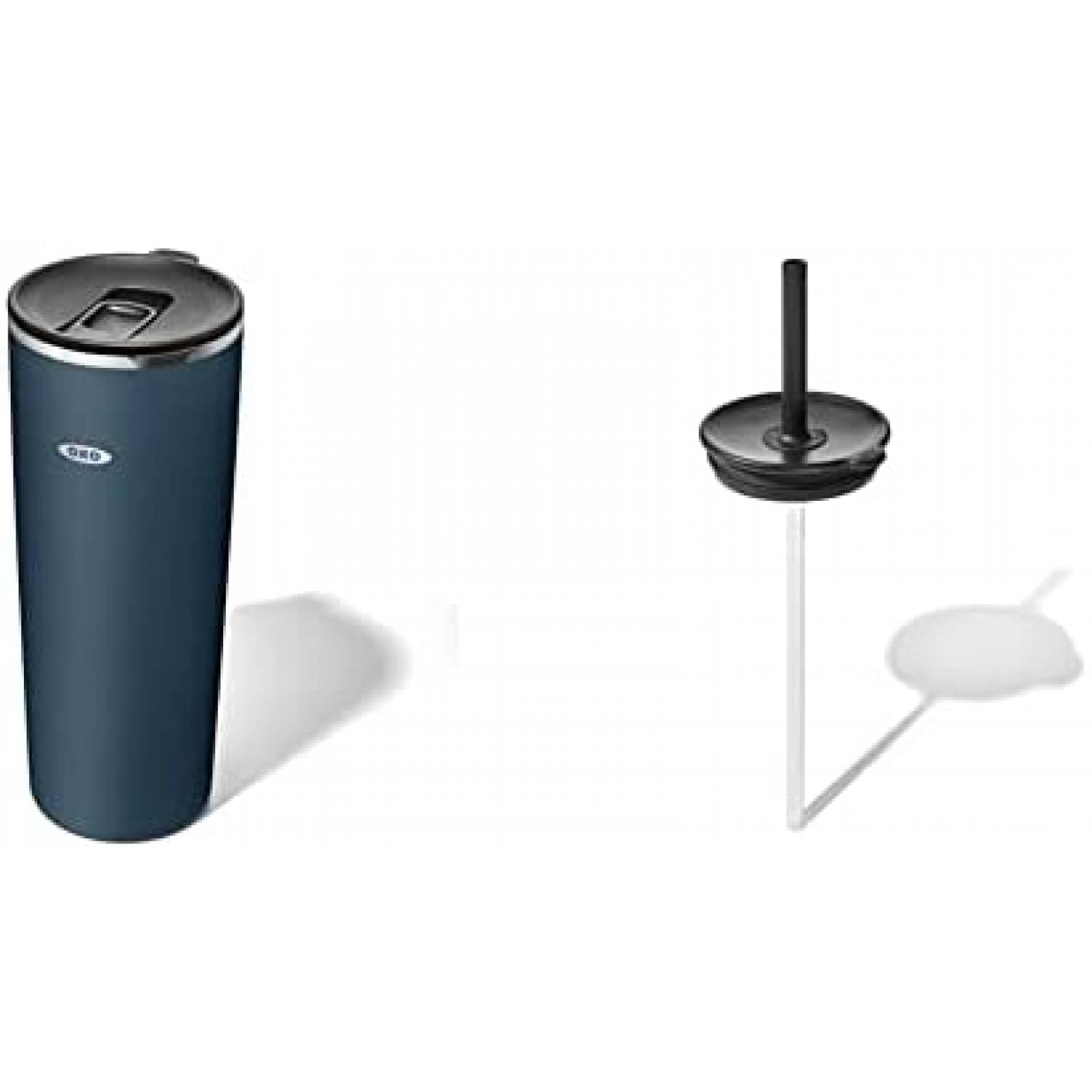 Termo con Popote y Tapa OXO 710 ml Aprueba de Derrames -Azul