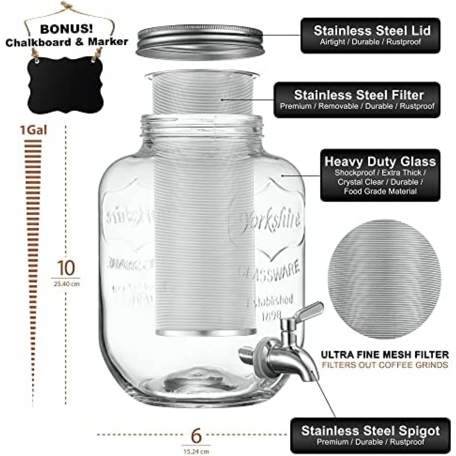 Dispensadora de Cerveza Le'raze Capacidad 1 Galon -Negro