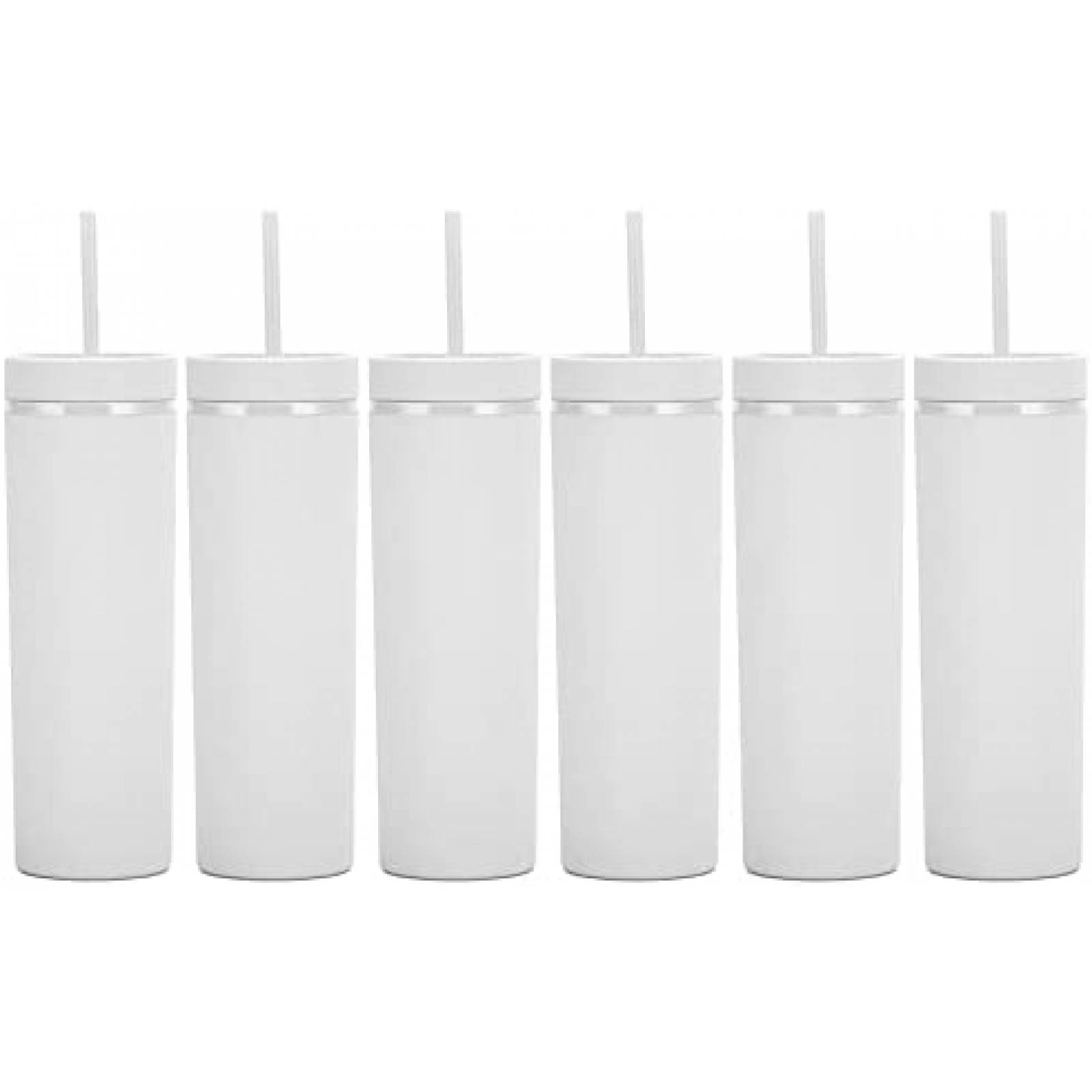 Termos con Popote Essasea 470ml 6 pcs de Acrilico -Blanco