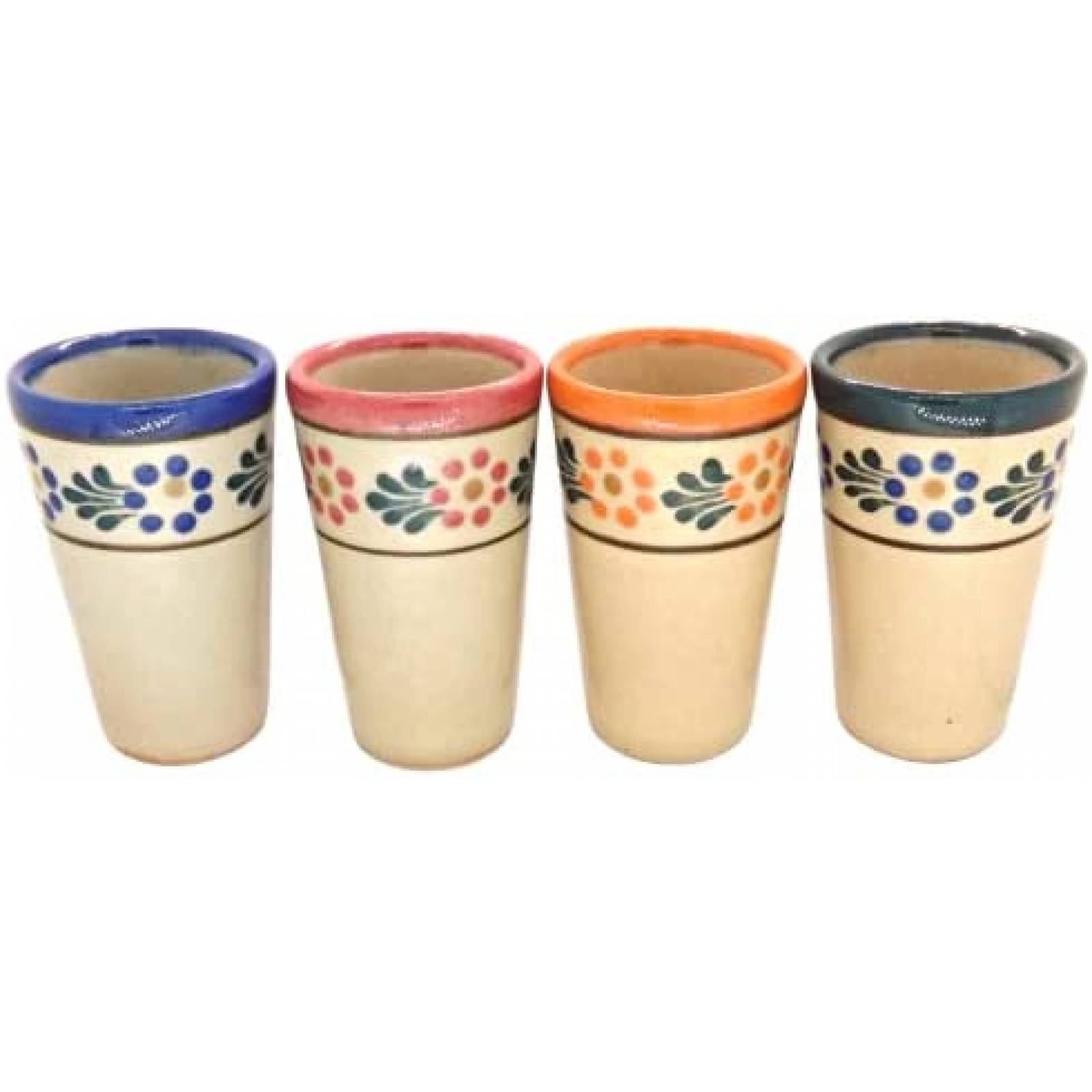 Vasos de Tequila ECONIA Juego de 4 de Ceramica -Multicolor