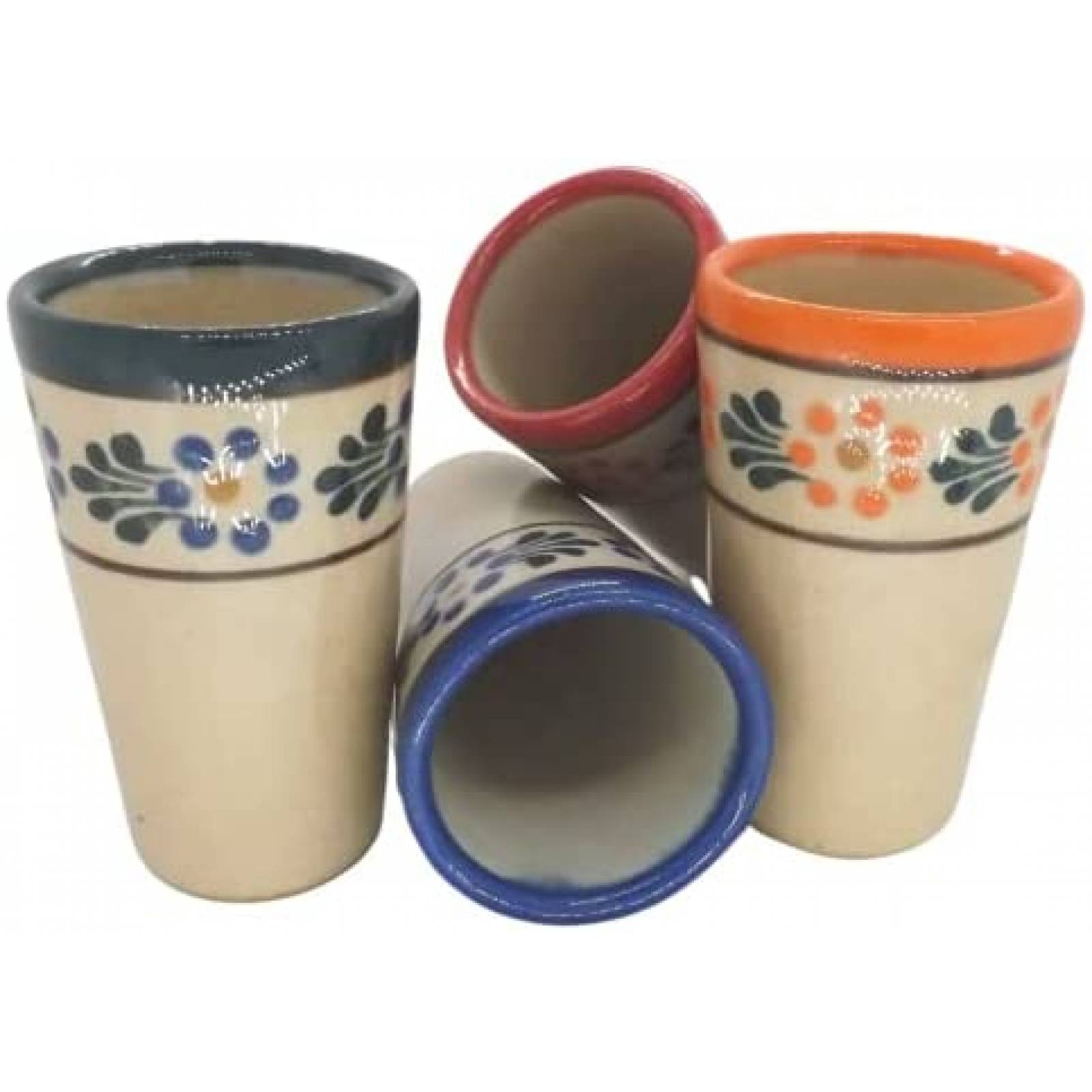 Vasos de Tequila ECONIA Juego de 4 de Ceramica -Multicolor