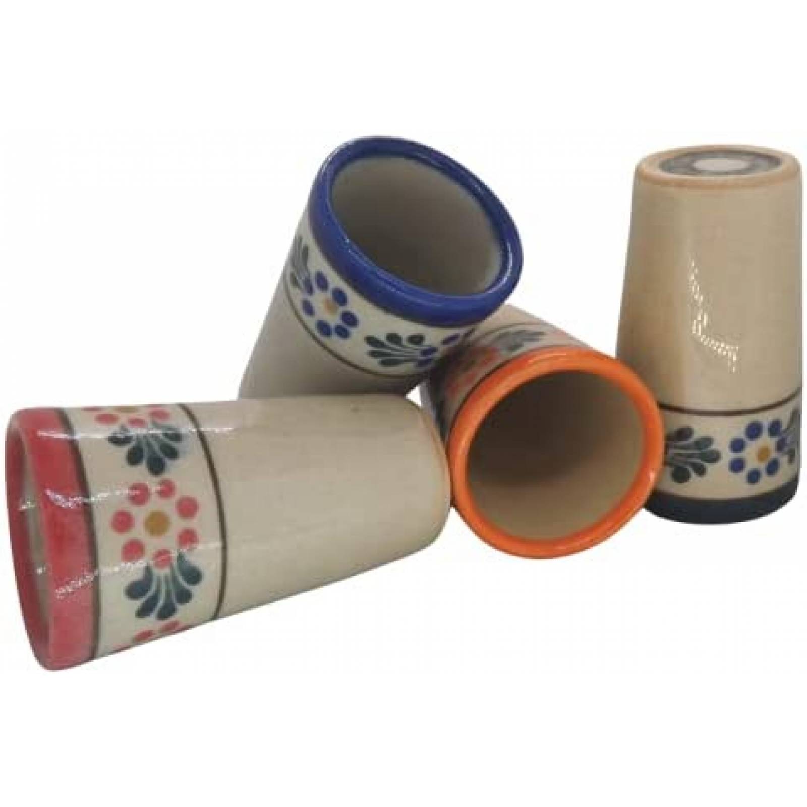 Vasos de Tequila ECONIA Juego de 4 de Ceramica -Multicolor