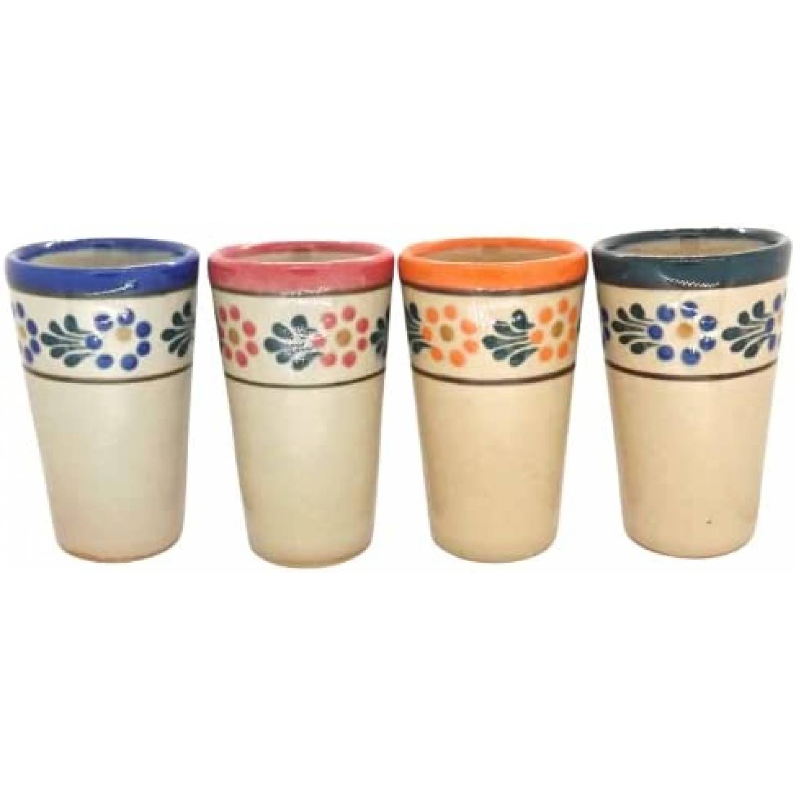 Vasos de Tequila ECONIA Juego de 4 de Ceramica -Multicolor
