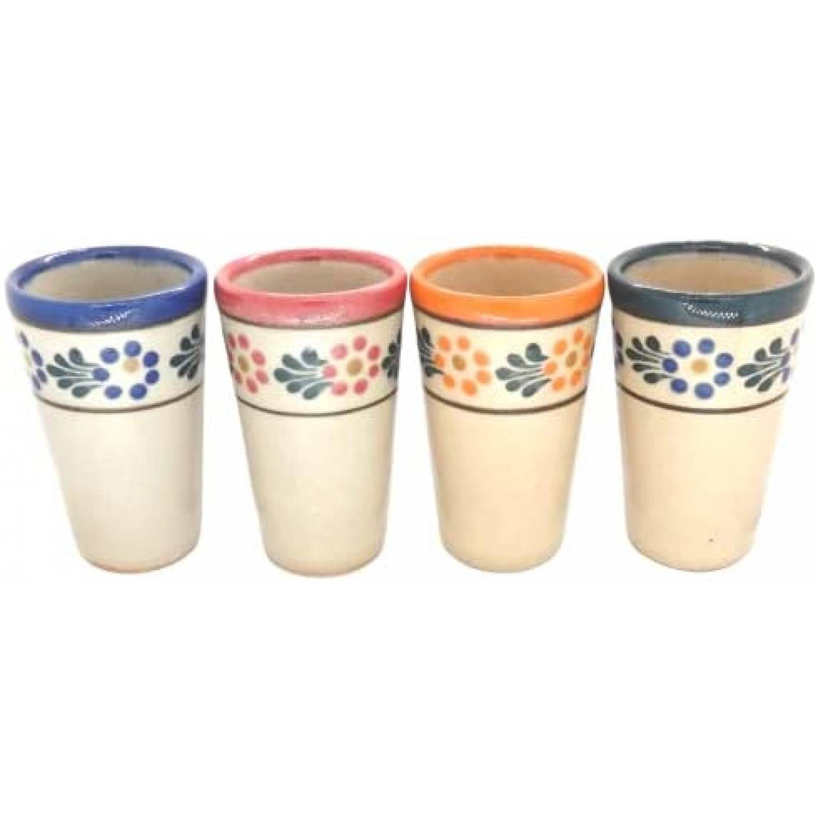 Vasos de Tequila ECONIA Juego de 4 de Ceramica -Multicolor