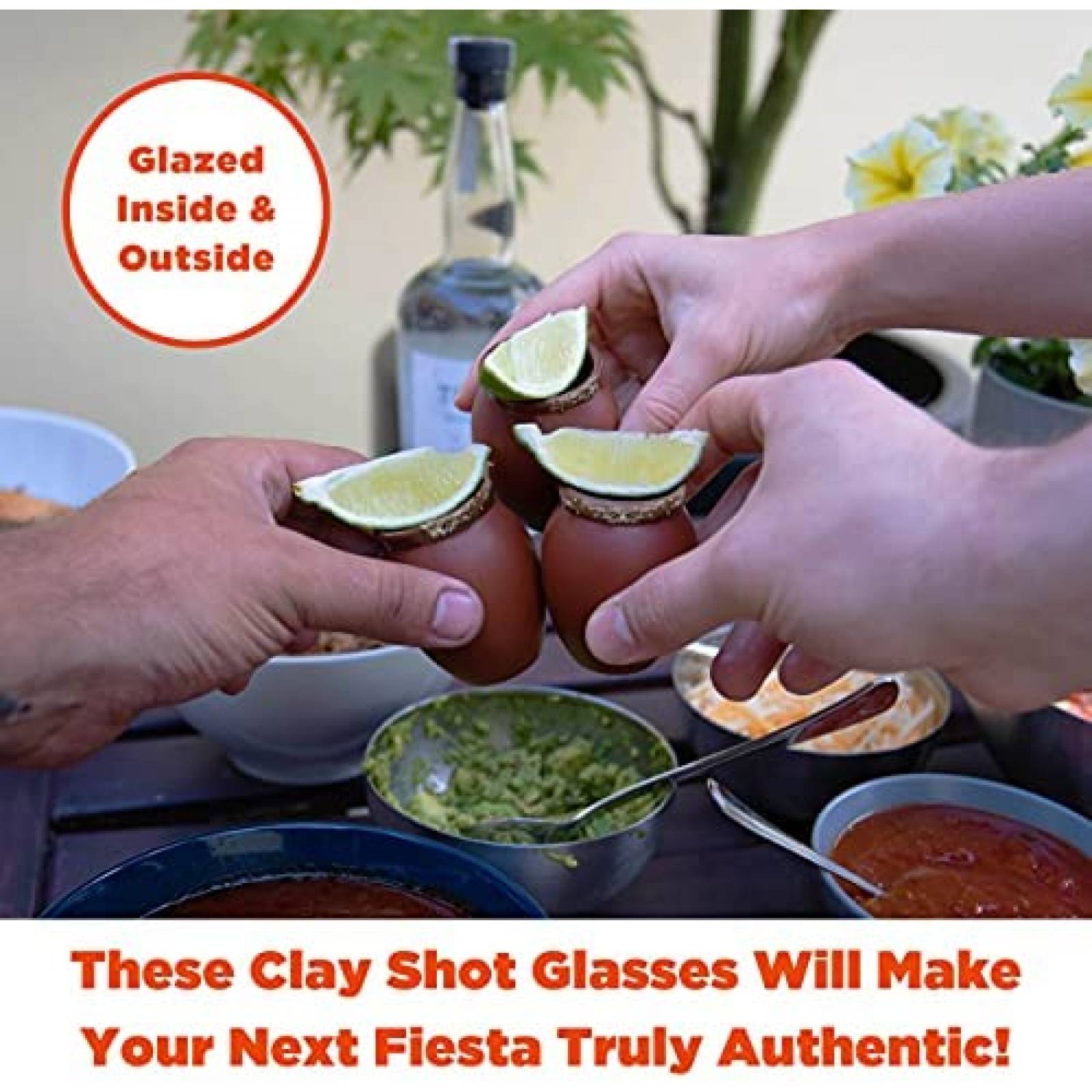 Cantaritos de Barro CANTAREY Juego de 4 Para Tequila -Cafe