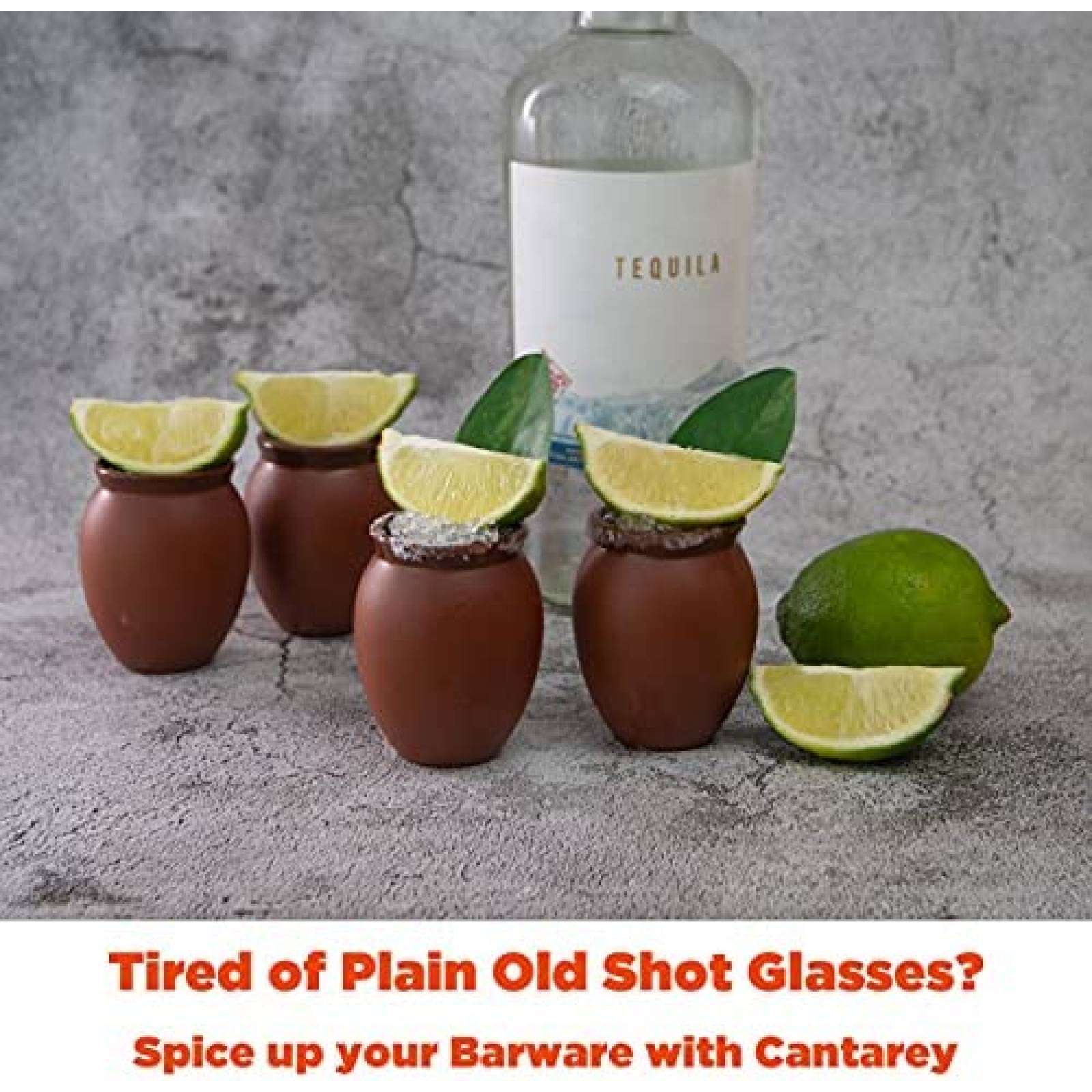 Cantaritos de Barro CANTAREY Juego de 4 Para Tequila -Cafe