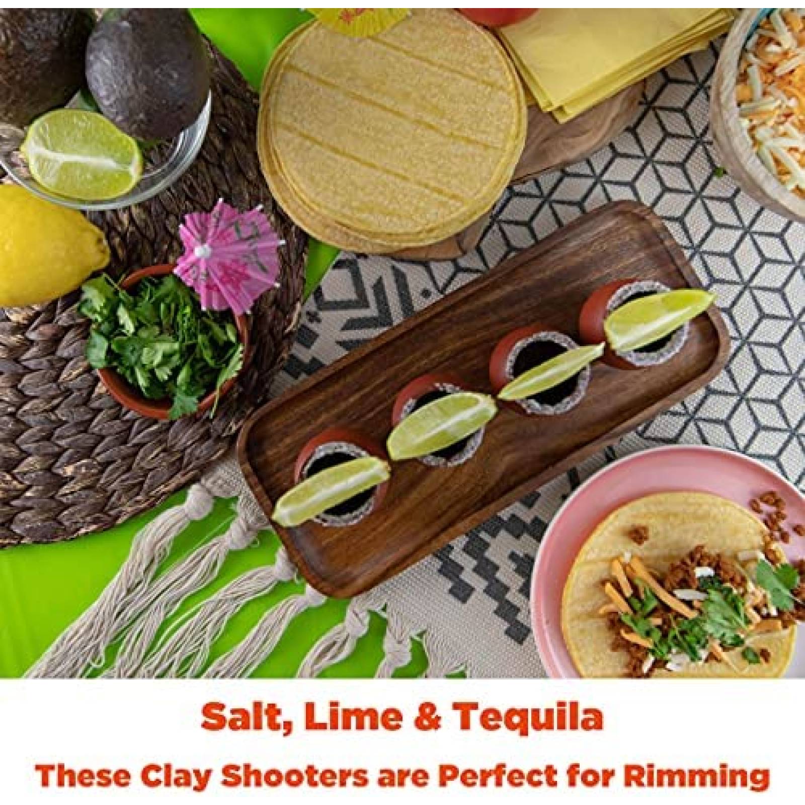 Cantaritos de Barro CANTAREY Juego de 4 Para Tequila -Cafe