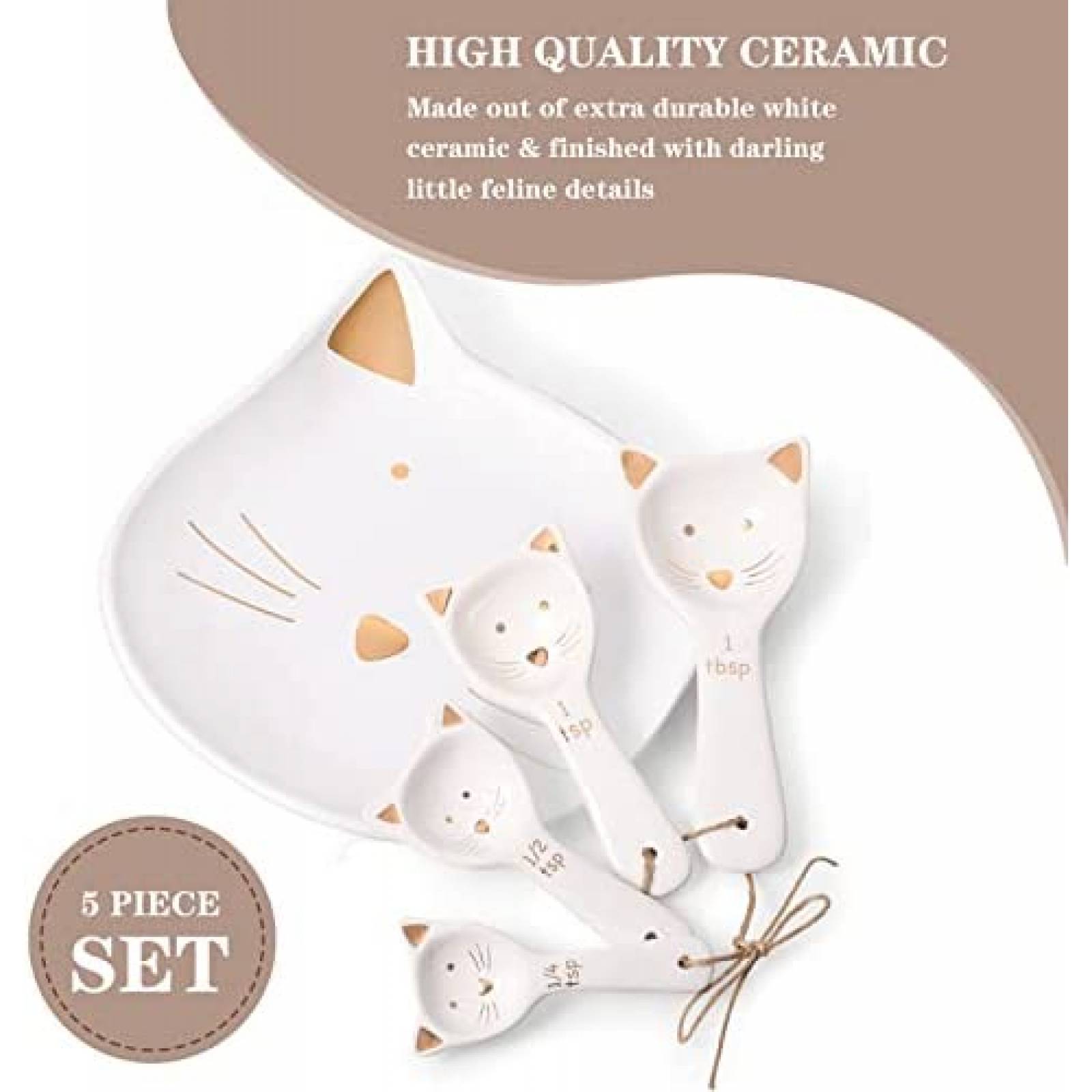 Cuchara para Cocina Patelai Forma de gato 4Pzs -Blanco