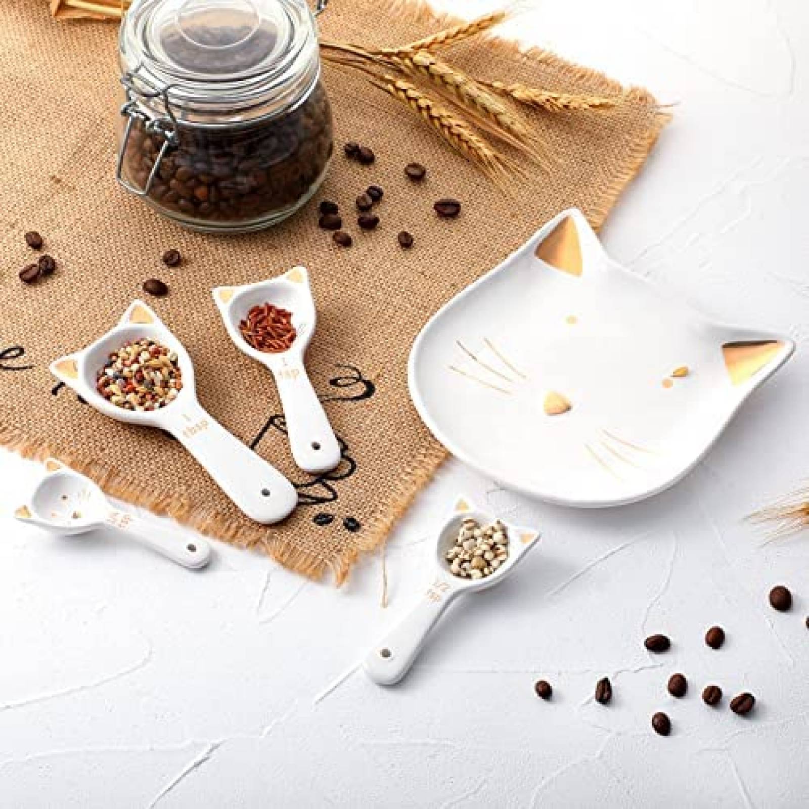 Cuchara para Cocina Patelai Forma de gato 4Pzs -Blanco
