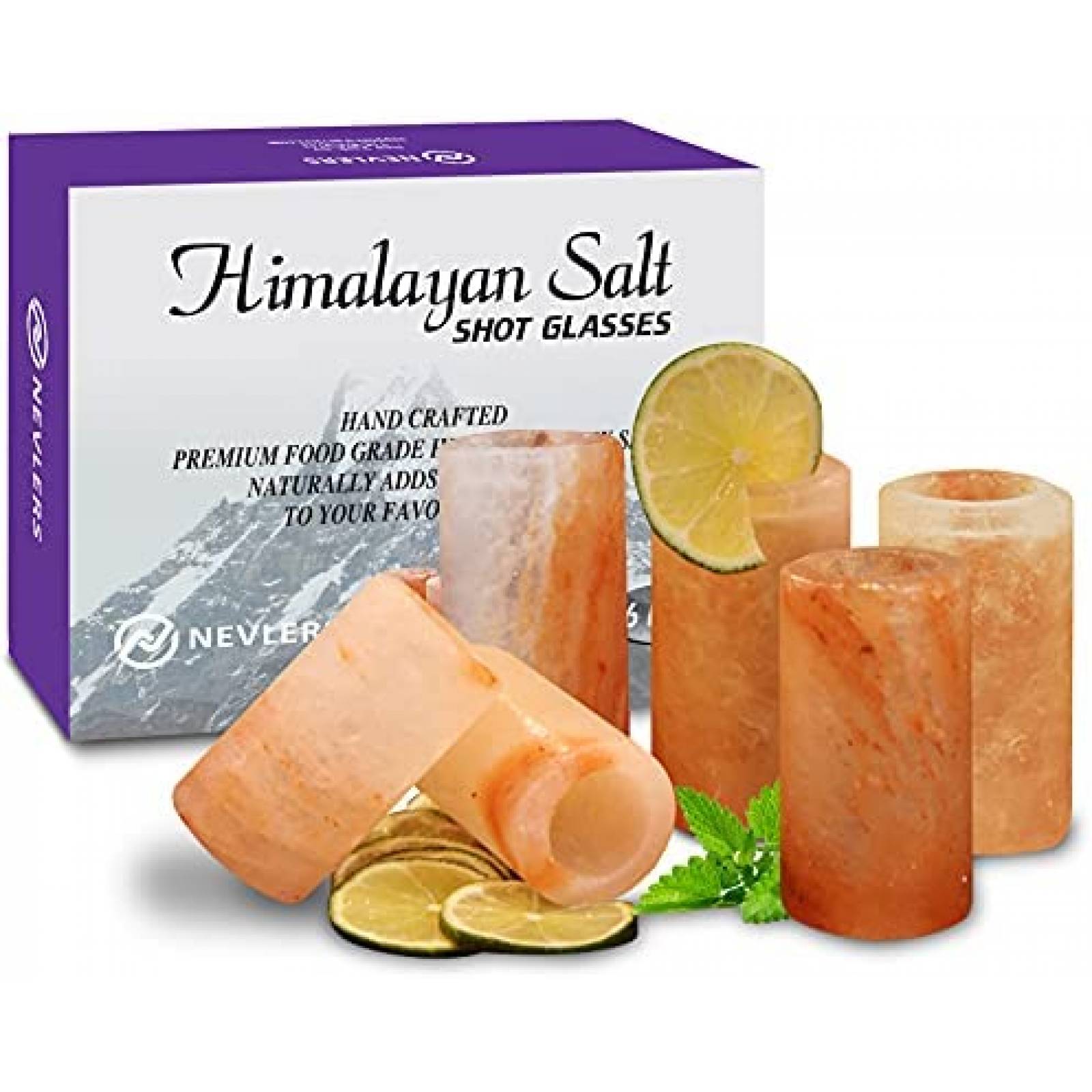 Vasos de Tequila Nevlers de Sal del Himalaya -Rosa