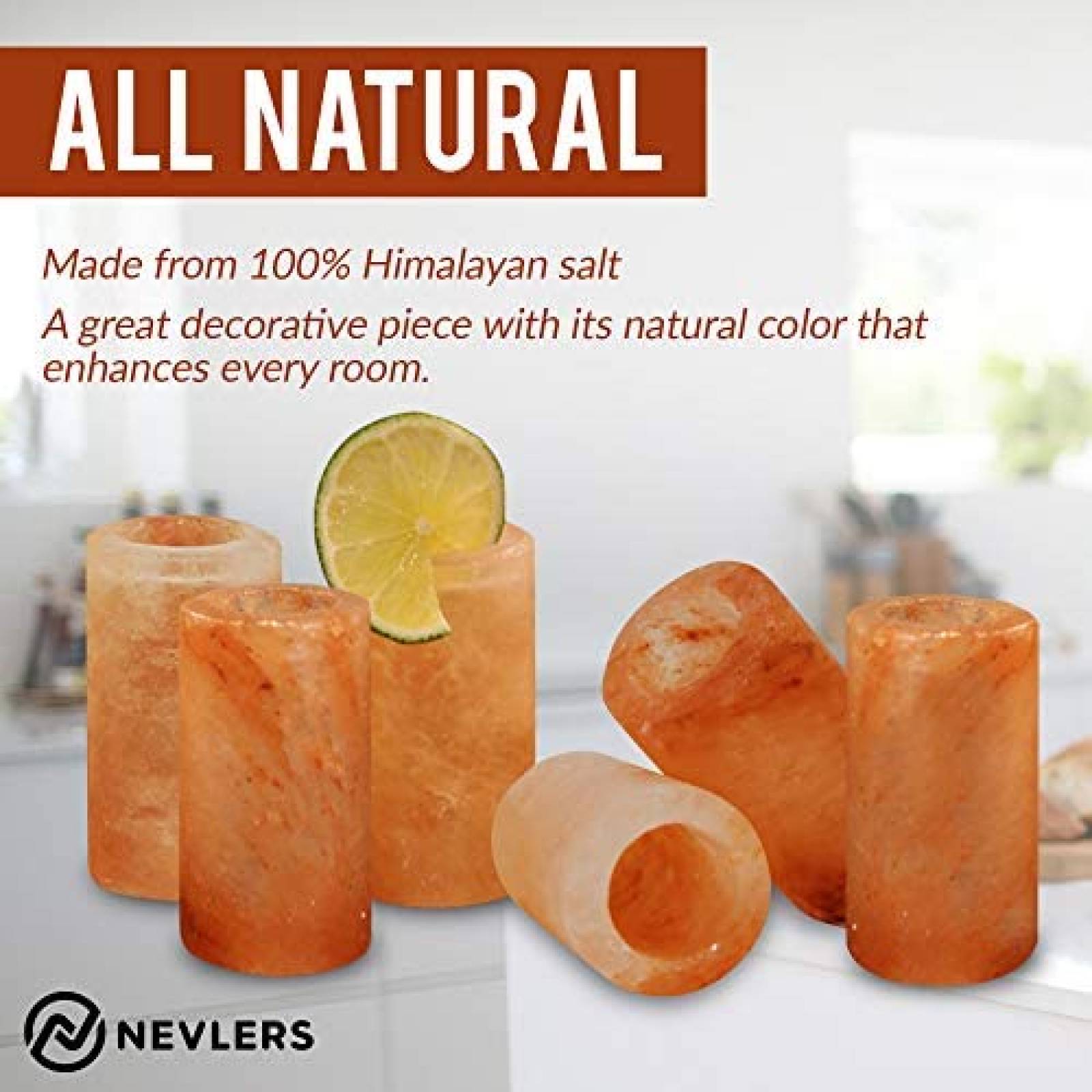 Vasos de Tequila Nevlers de Sal del Himalaya -Rosa