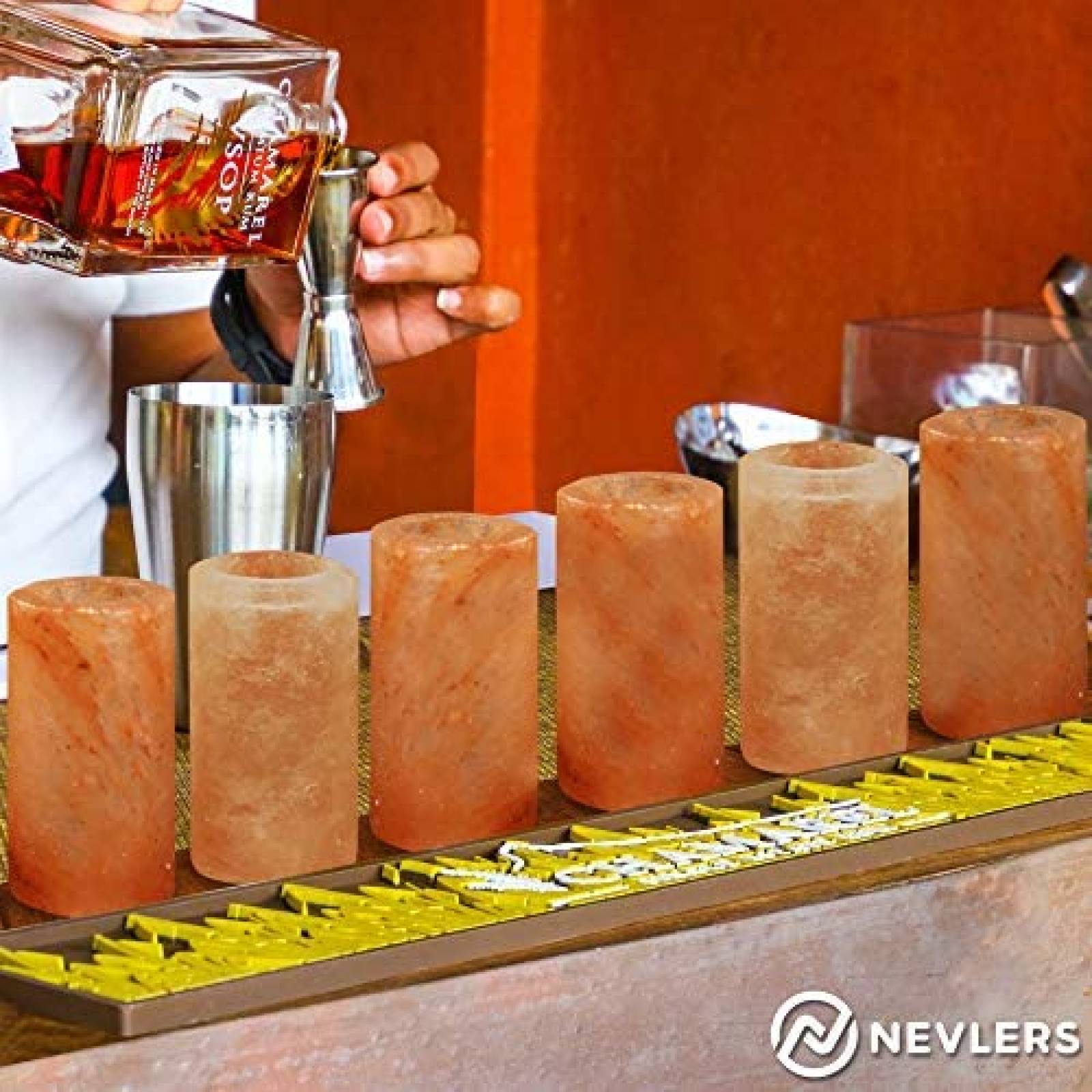 Vasos de Tequila Nevlers de Sal del Himalaya -Rosa