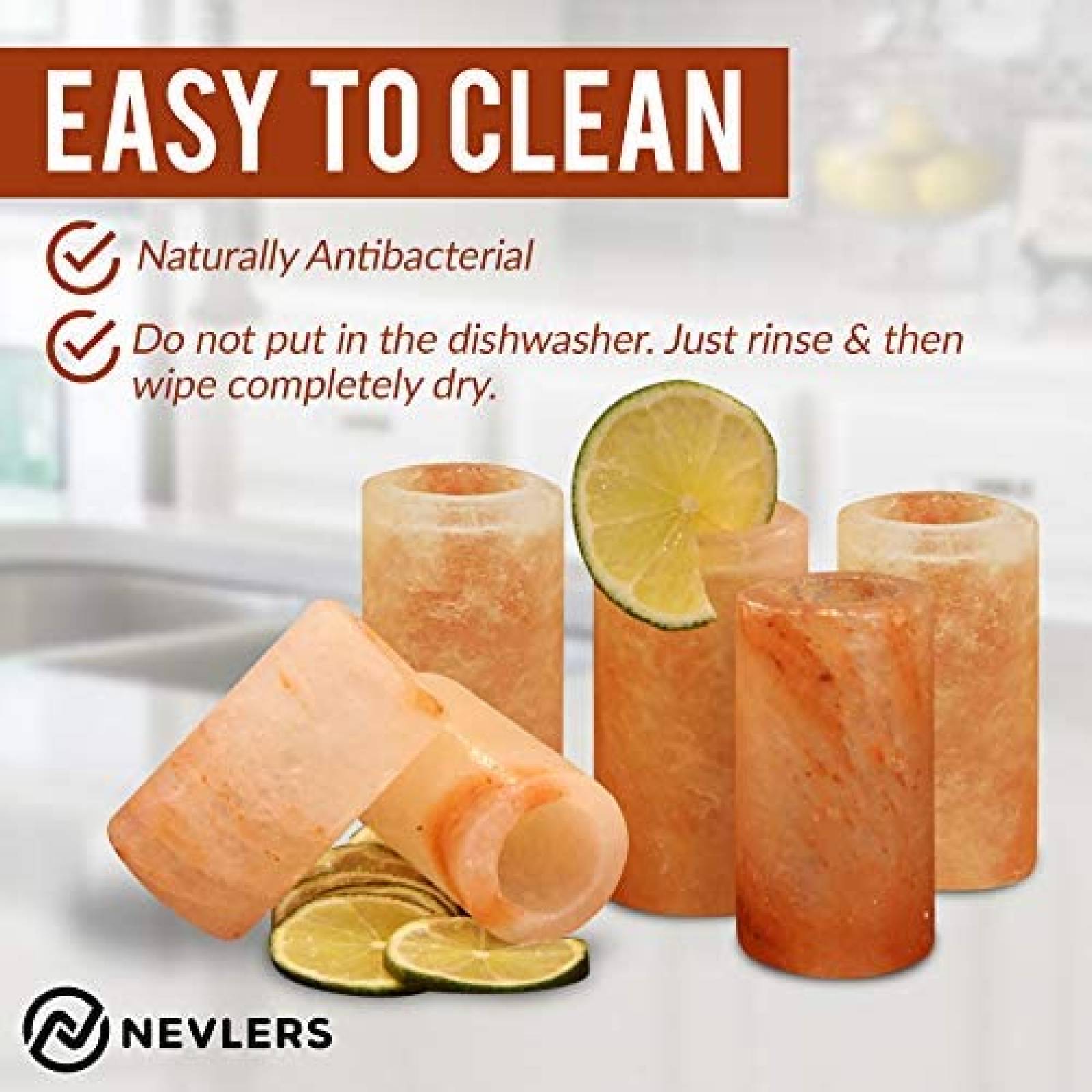 Vasos de Tequila Nevlers de Sal del Himalaya -Rosa