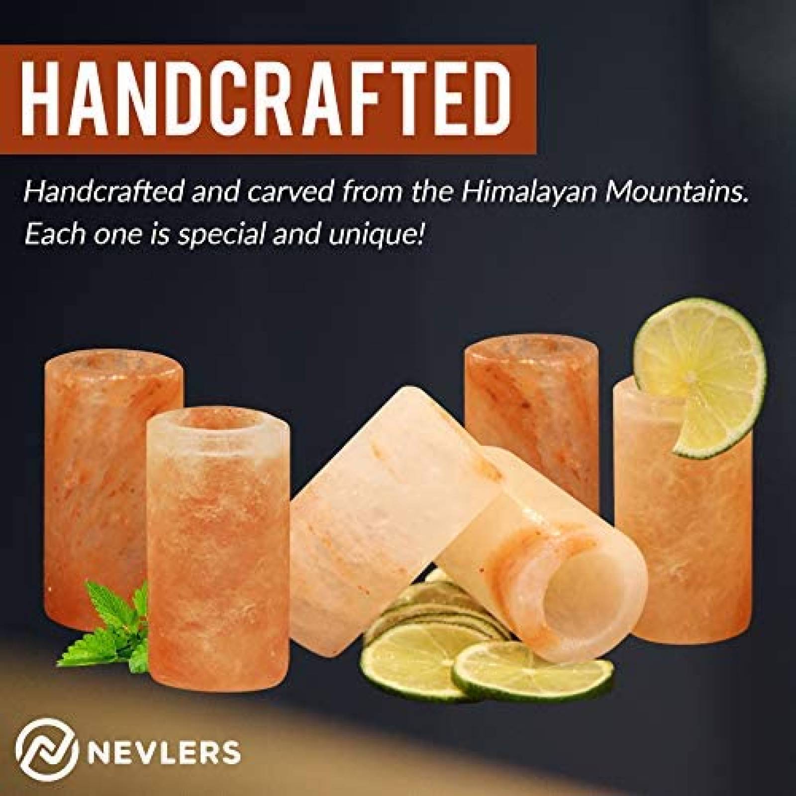 Vasos de Tequila Nevlers de Sal del Himalaya -Rosa