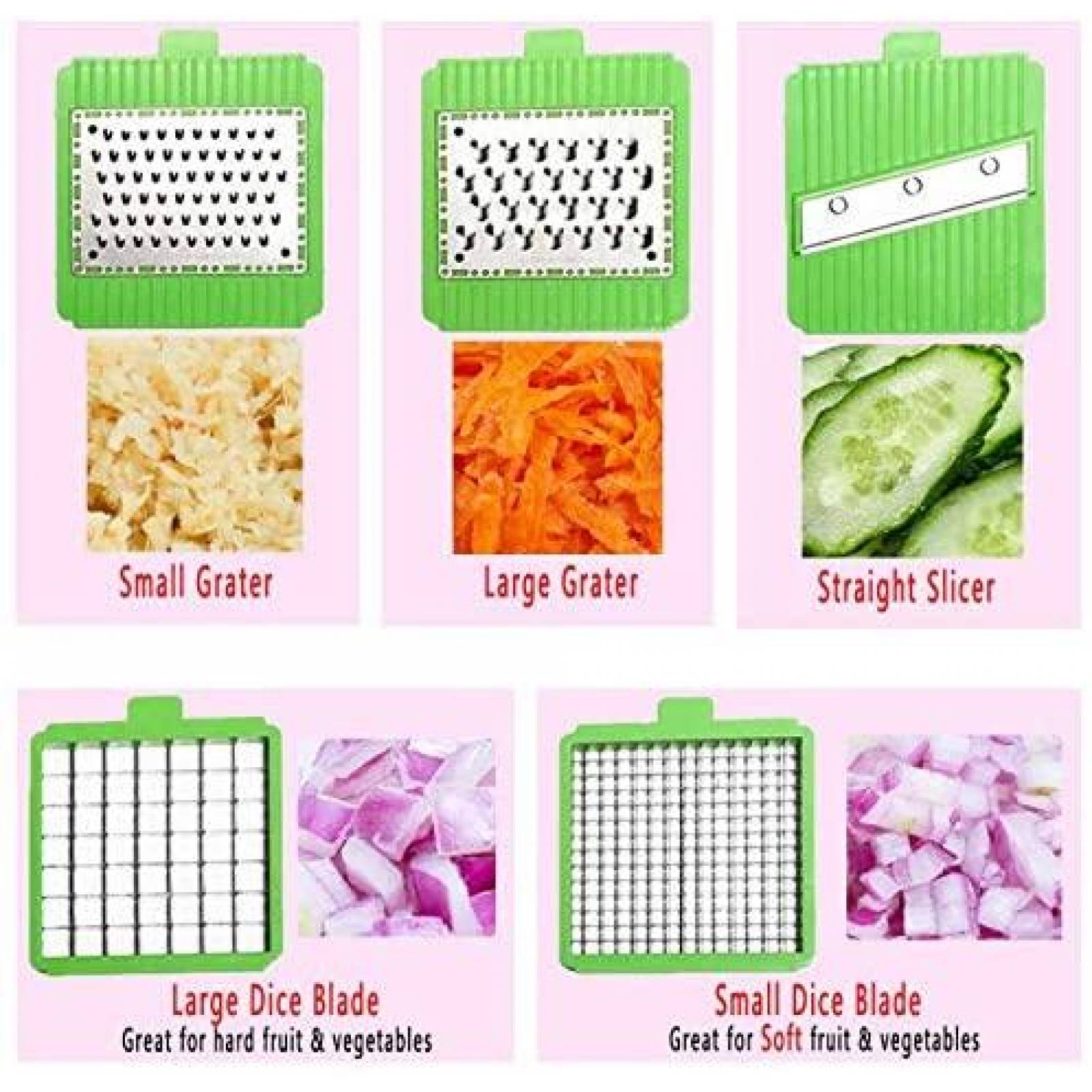 Cortador de Verduras LHS 5 Navajas de Acero Inoxidable