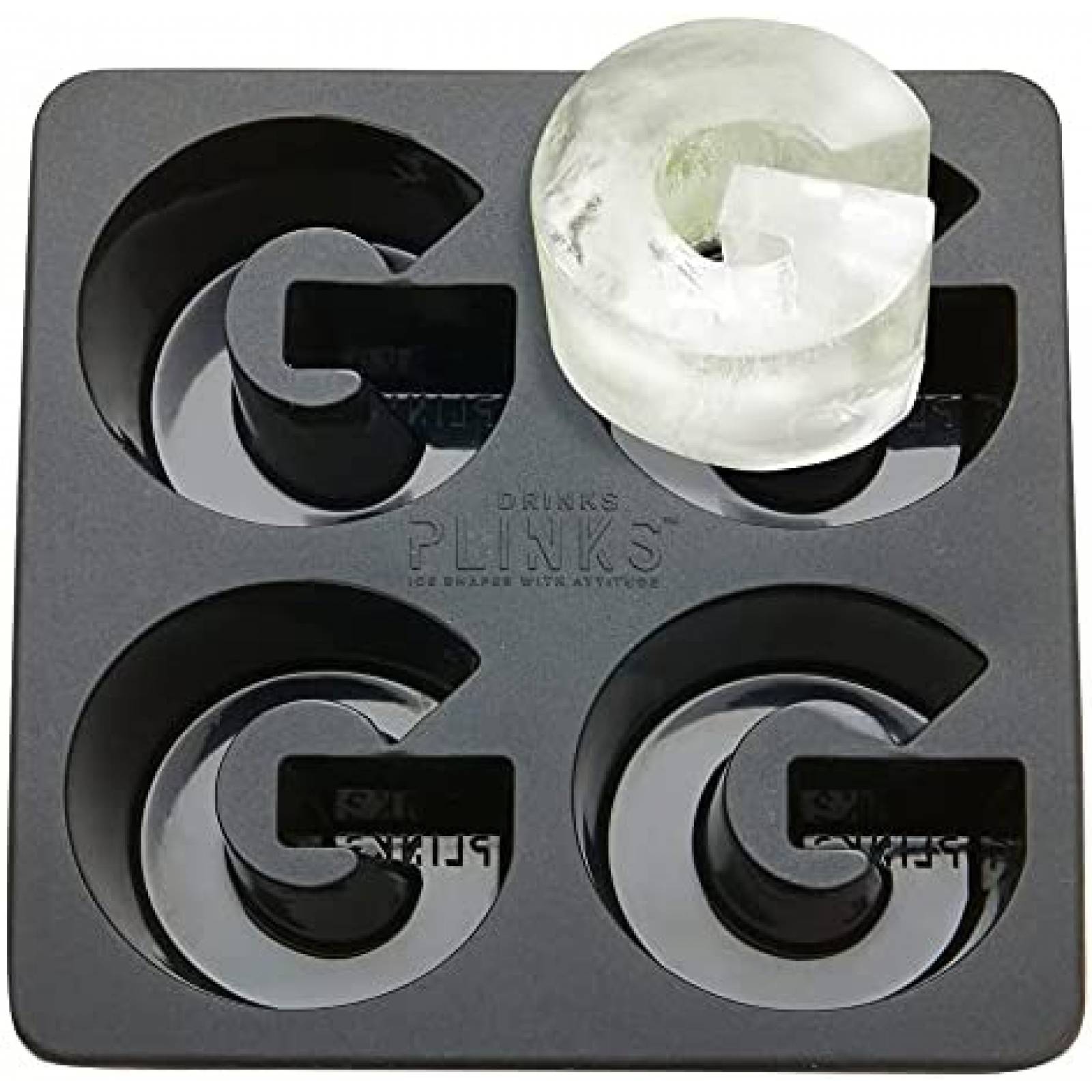 Molde para Hielos DRINKSPLINKS Grande Silicon Letra G -Negro