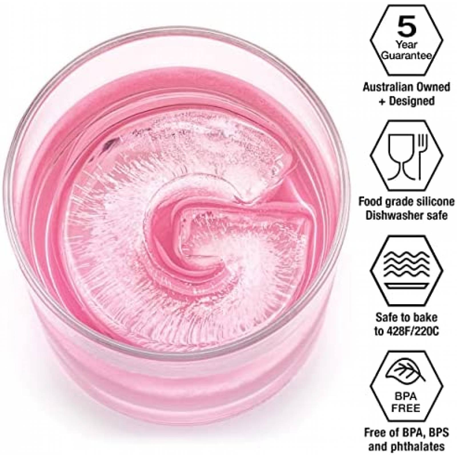 Molde para Hielos DRINKSPLINKS Grande Silicon Letra G -Negro