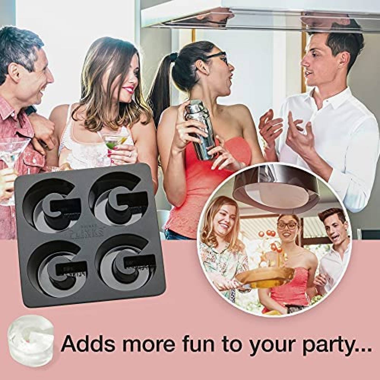 Molde para Hielos DRINKSPLINKS Grande Silicon Letra G -Negro