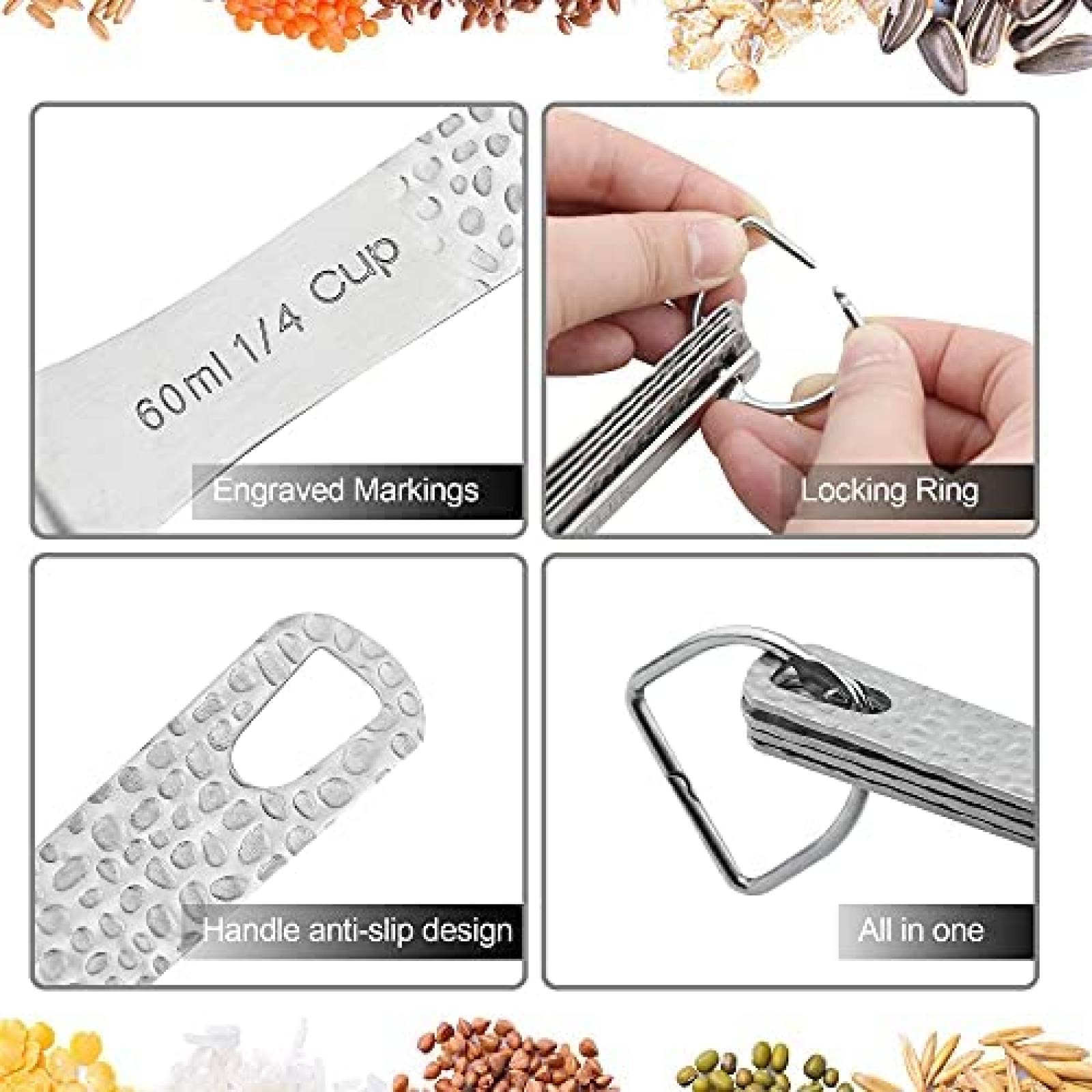 Kit de Cucharas/Tazas Smithcraft de 4 y 5 Pzs -Plata