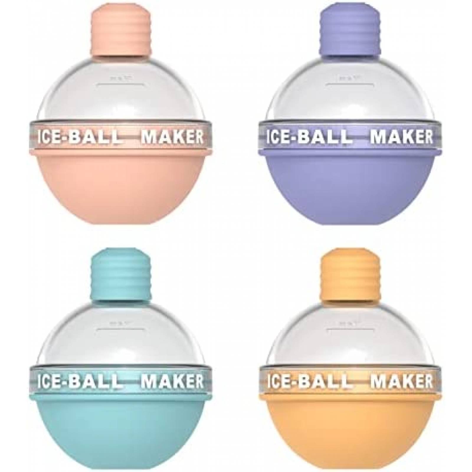 Molde para Hielos RASIEYA 4 pcs Esferas para Whiskey 2.5''