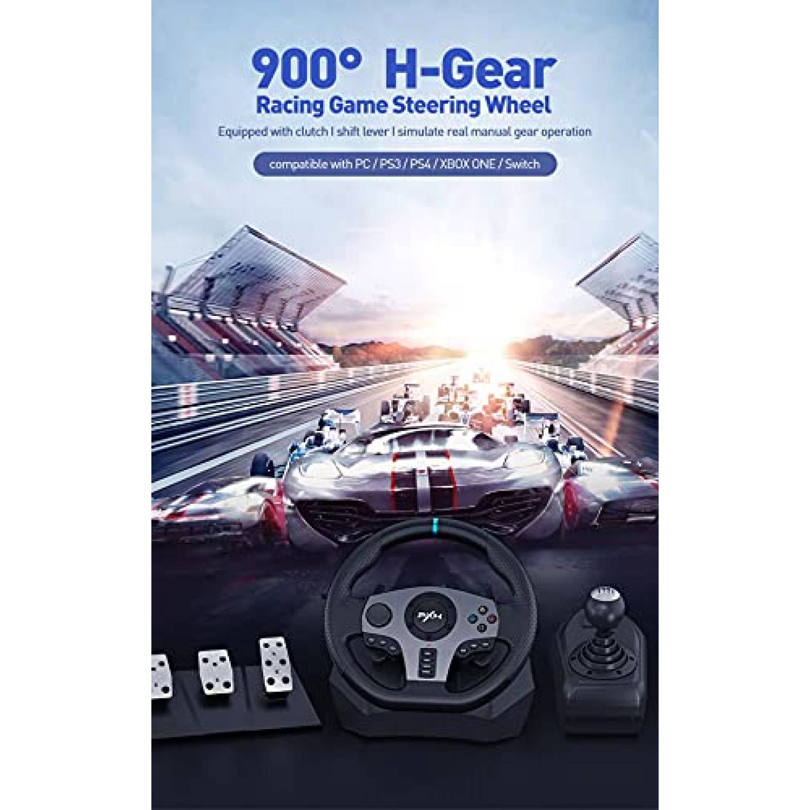 Accesorios de Juego PXN V9 Volante Direccion 270/900 -Negro