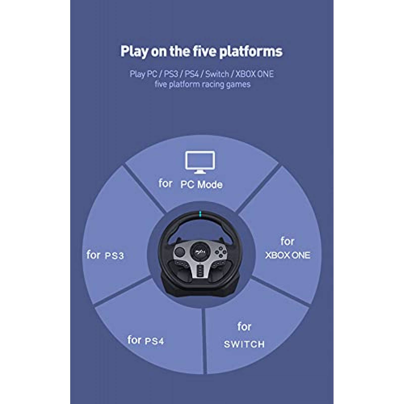 Accesorios de Juego PXN V9 Volante Direccion 270/900 -Negro