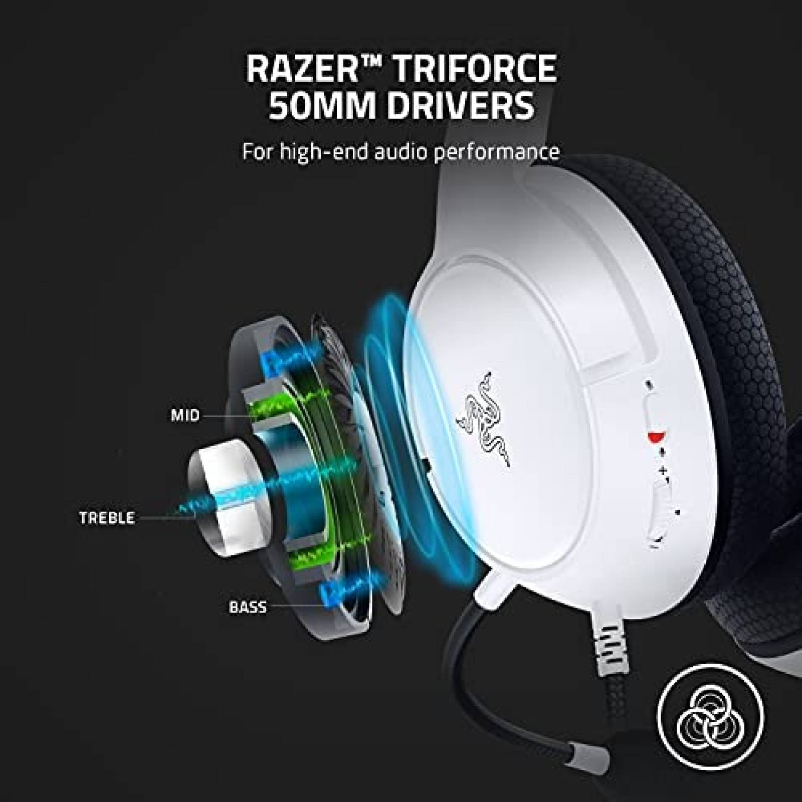 Diadema Gamer Razer Kaira X para Xbox Cable -Blanco