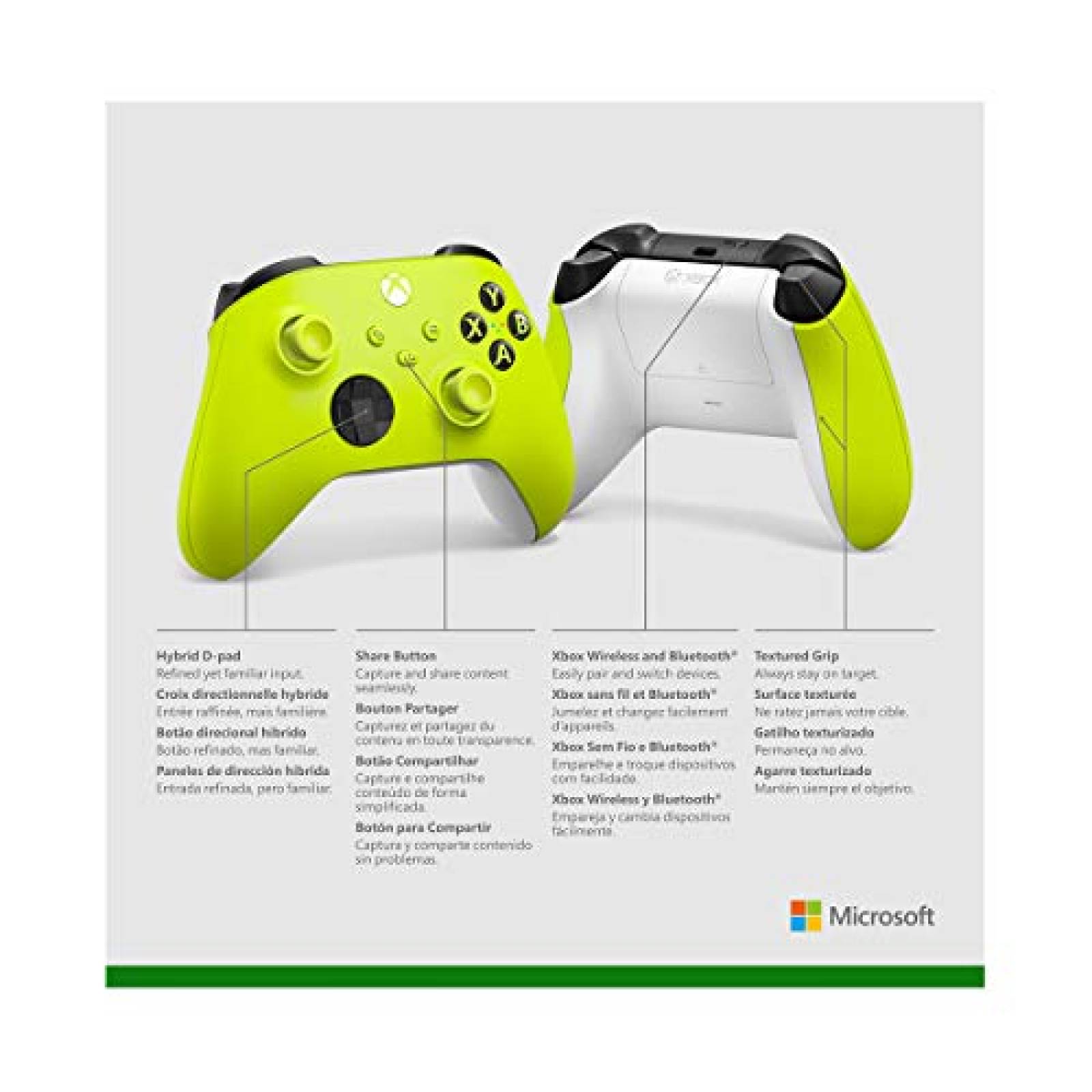 Control Gamer MIcrosoft Xbox Core Inalambrico -Verde