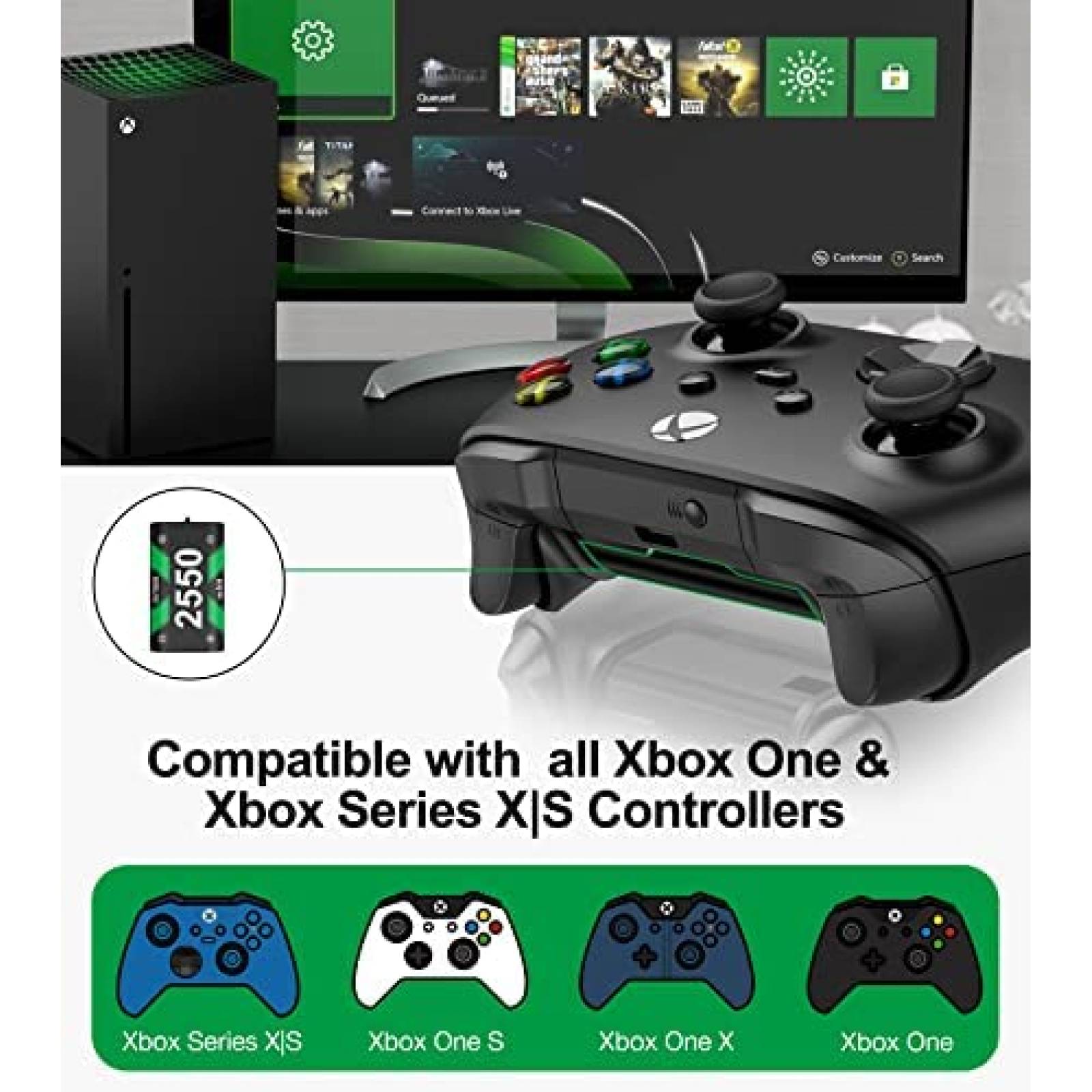 Cargador para control Xbox One DINOSTRIKE recargable -Negro