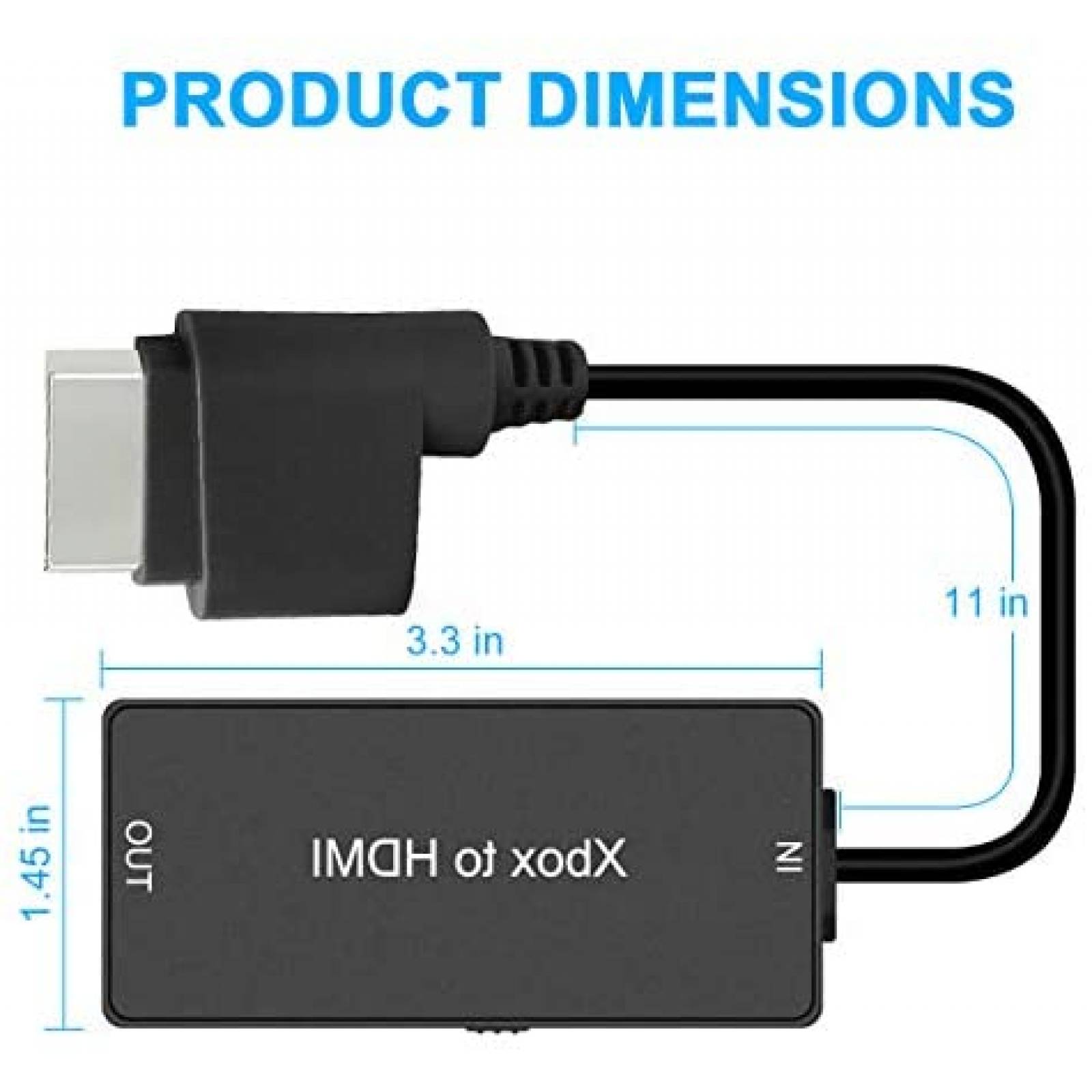 Convertidor Y.D.F de Consola Xbox 360 a HDMI -Negro