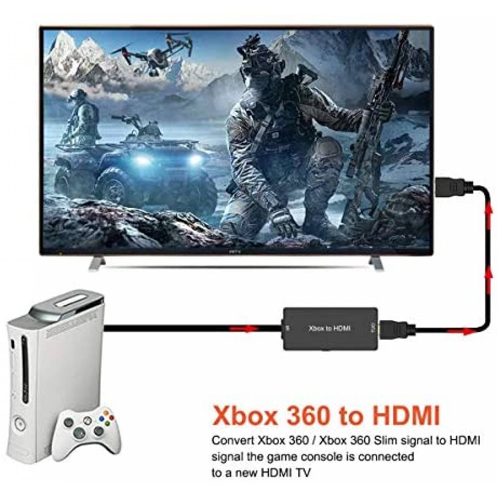 Convertidor Y.D.F de Consola Xbox 360 a HDMI -Negro