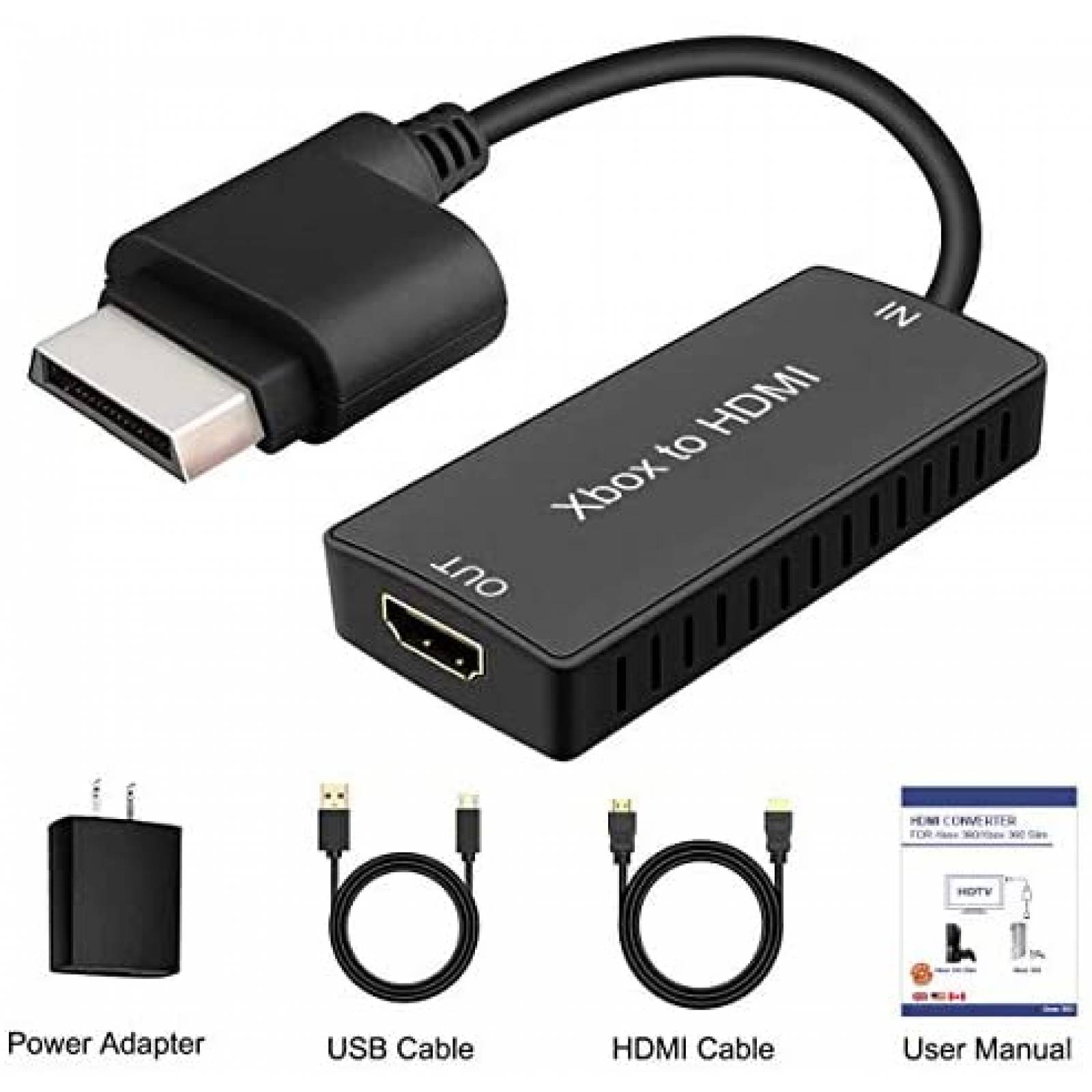 Convertidor Y.D.F de Consola Xbox 360 a HDMI -Negro