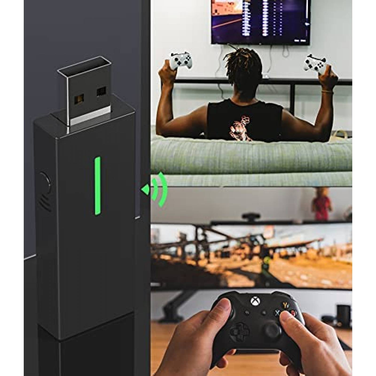 Adaptador YCCTEAM para Control de Xbox Inalambrico -Negro