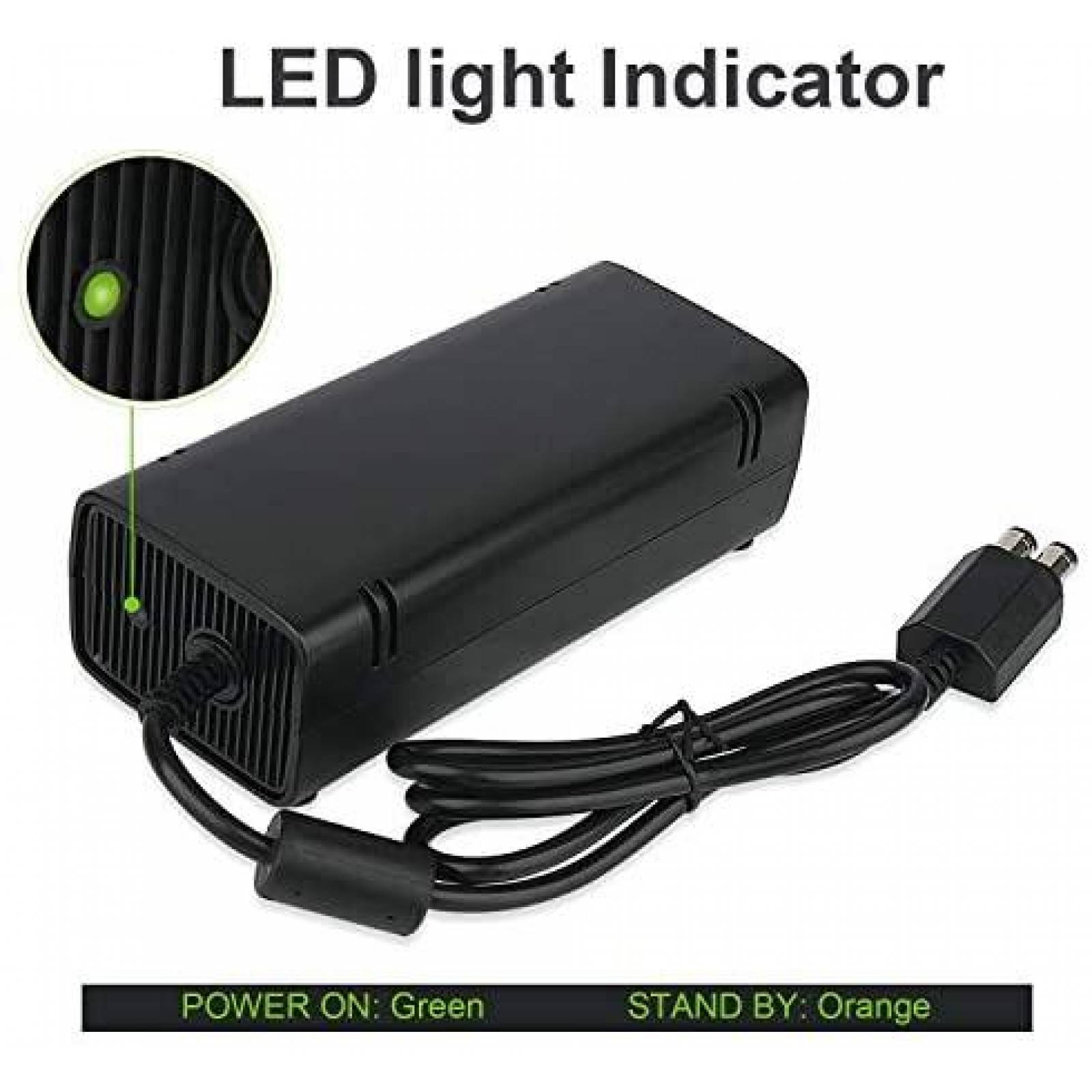 Cable Adaptador Oussirro Power Supply Brick Xbox 360 -Negro