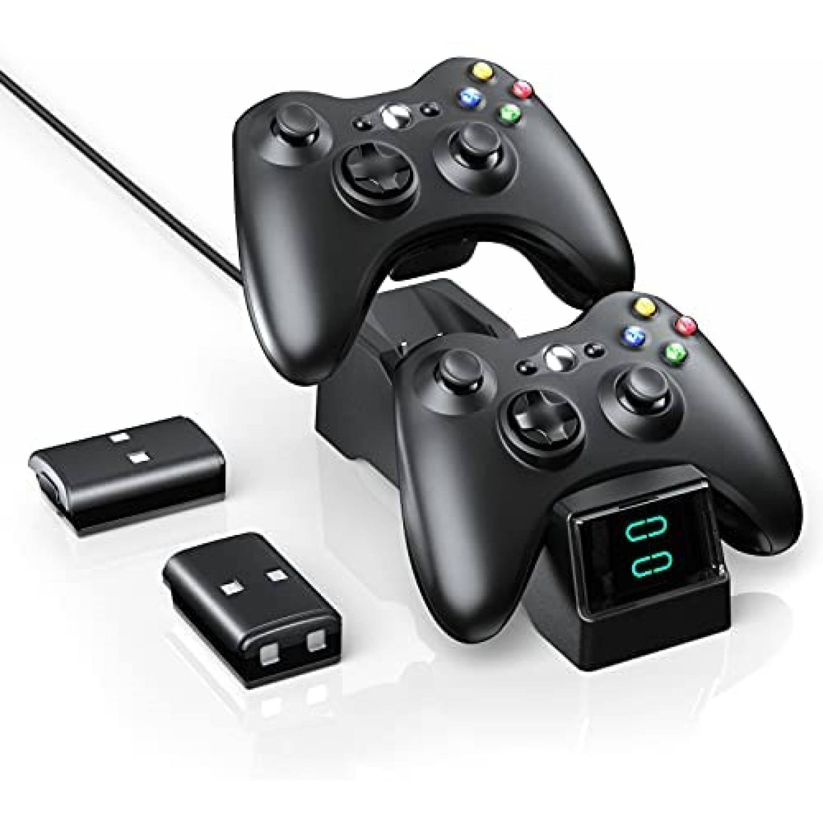 Power A Play and Charge Kit de Carga para Mandos Xbox One y Xbox X|S,  Cargador Compatible con Base de Carga de Xbox, 2 Baterías Recargables con