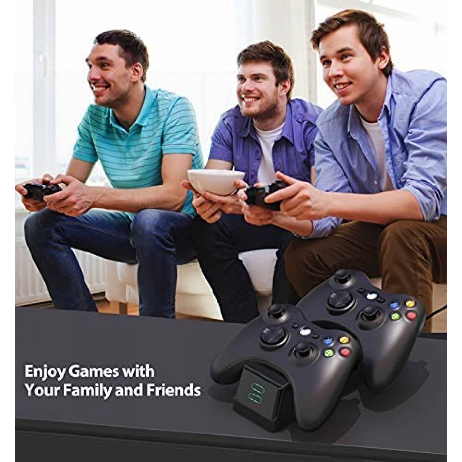 Base De Carga YCCTEAM Para Control Xbox 360 -Negro