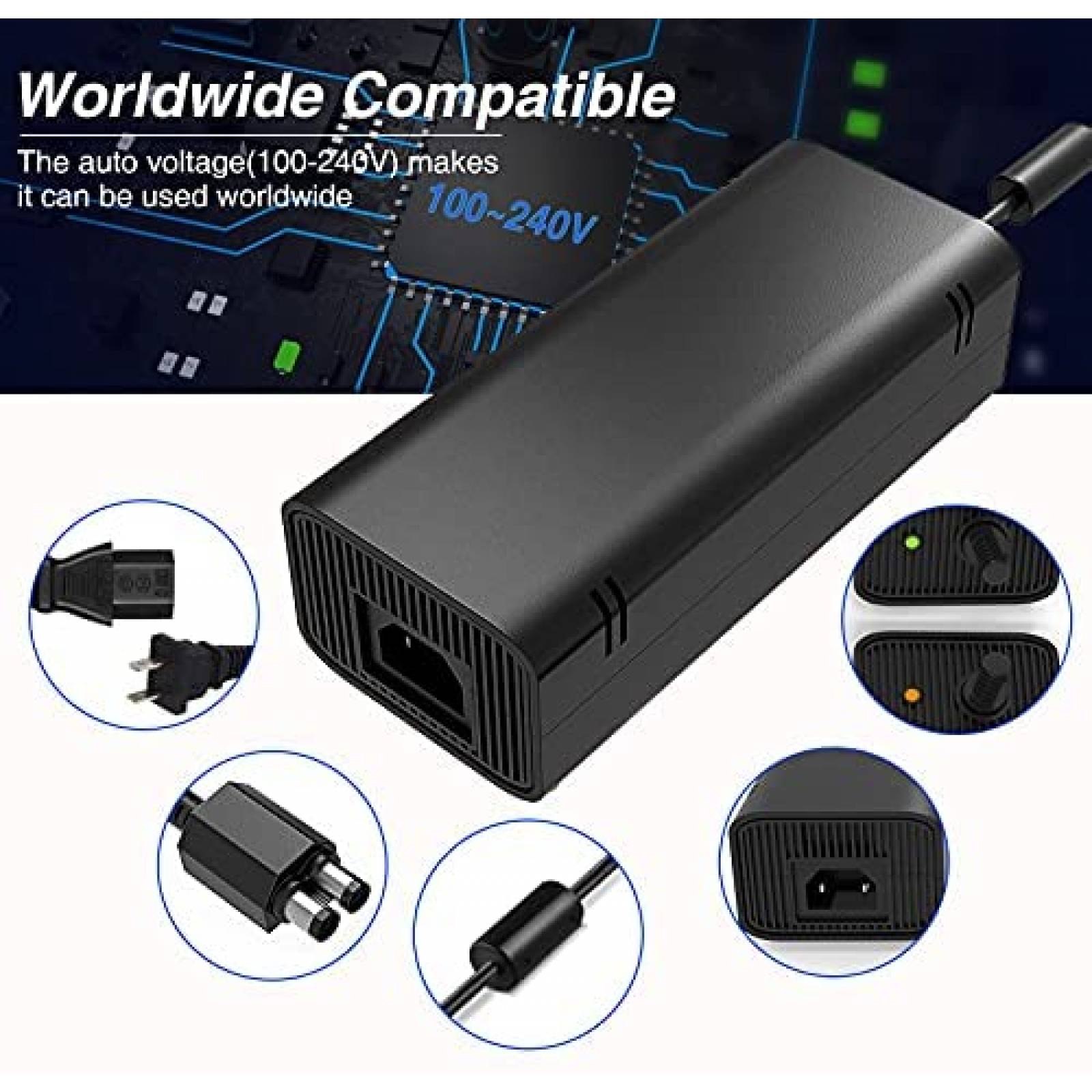 Calble Fuente Poder CTPOWER Xbox 360 Slim Profesional 220W