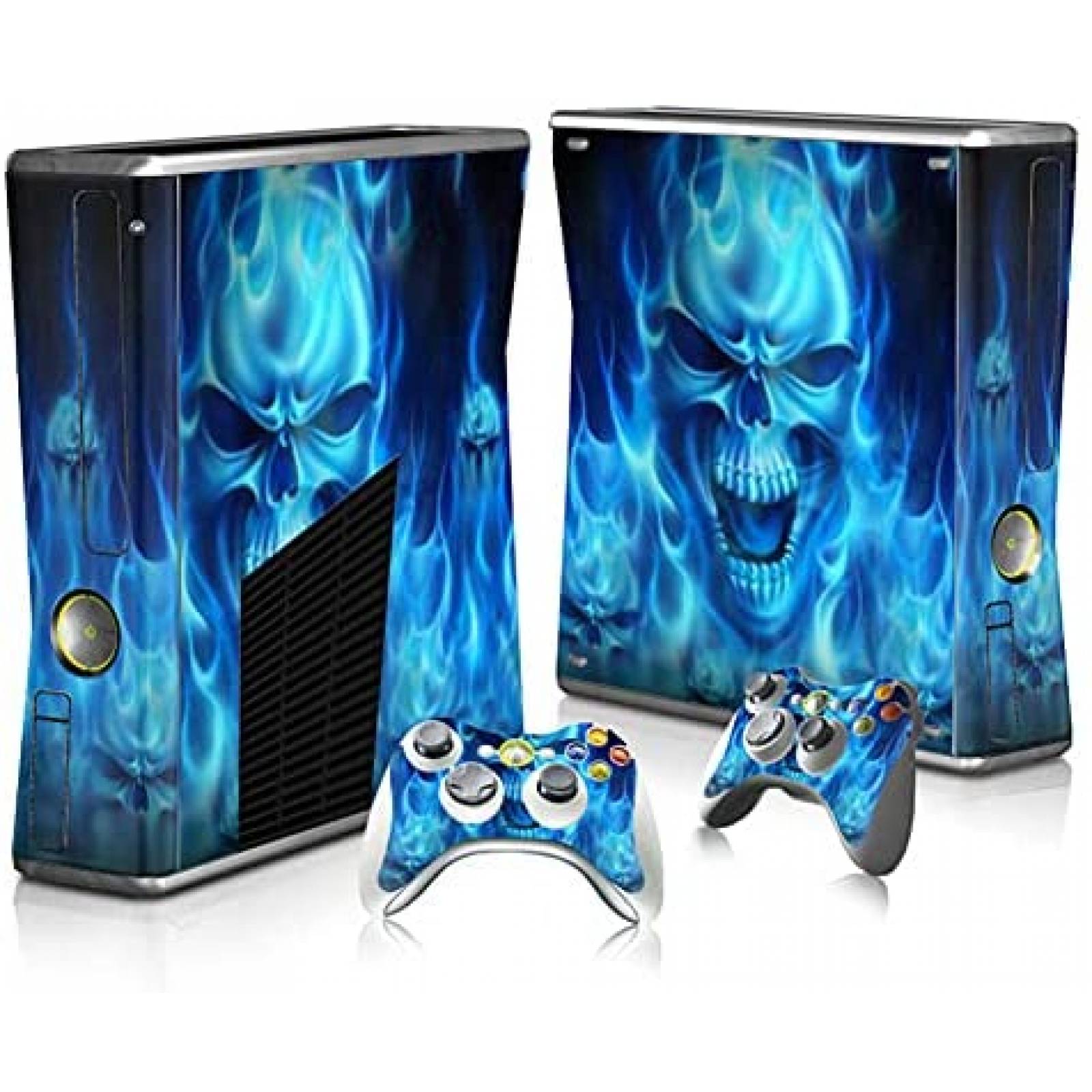 Skin de Consola CENSTEEL para Xbox 360 Fuego -Negro/Azul