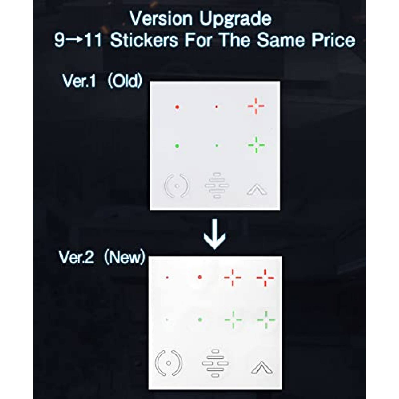 Pack stickers de mira TV Weska x22 reusables 7 diseños