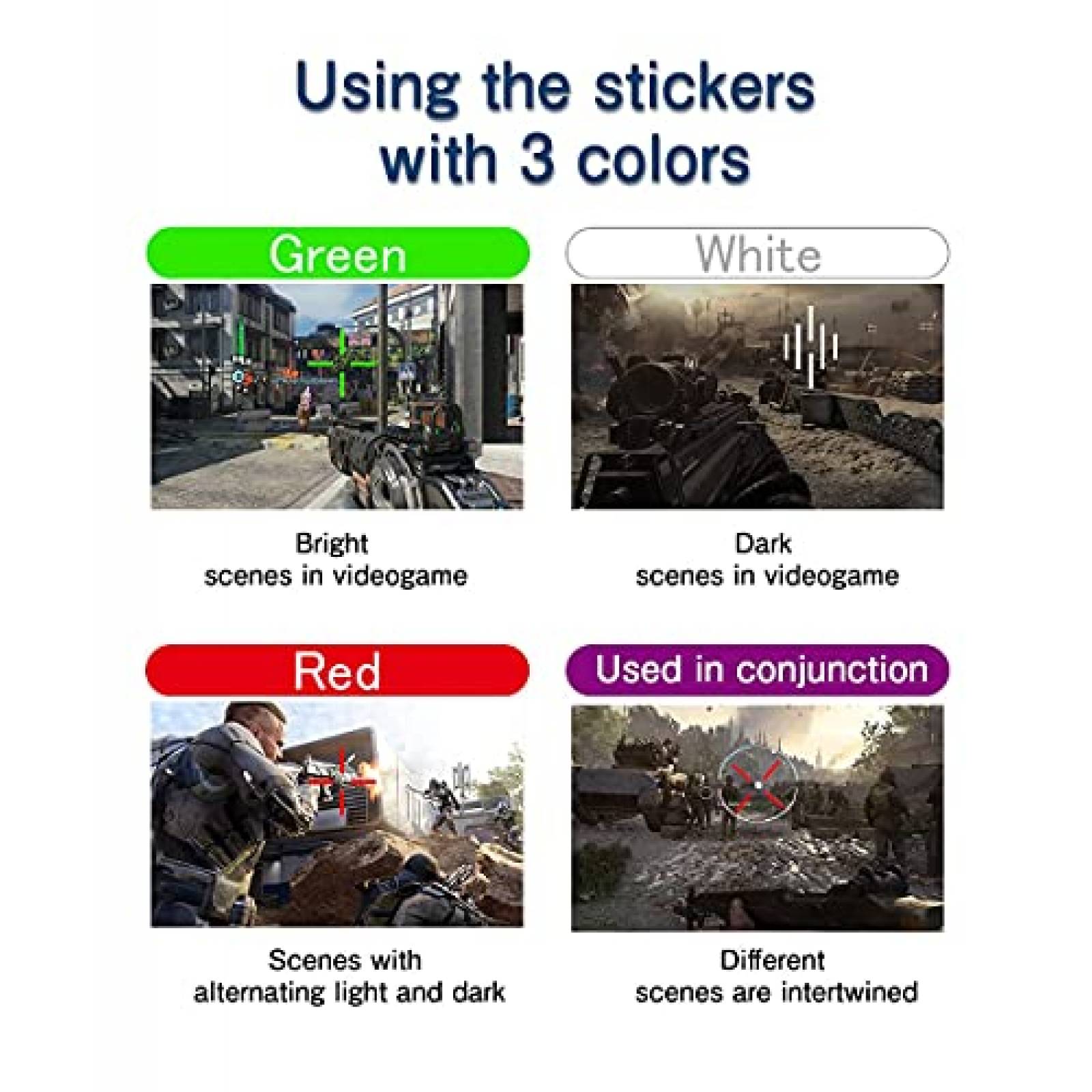 Pack stickers de mira TV Weska x22 reusables 7 diseños