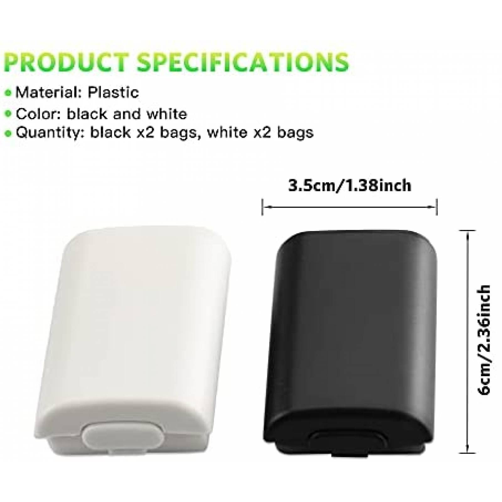 Tapa de Bateria Xahpower para Control de Xbox 360 4 Pzs -B/N